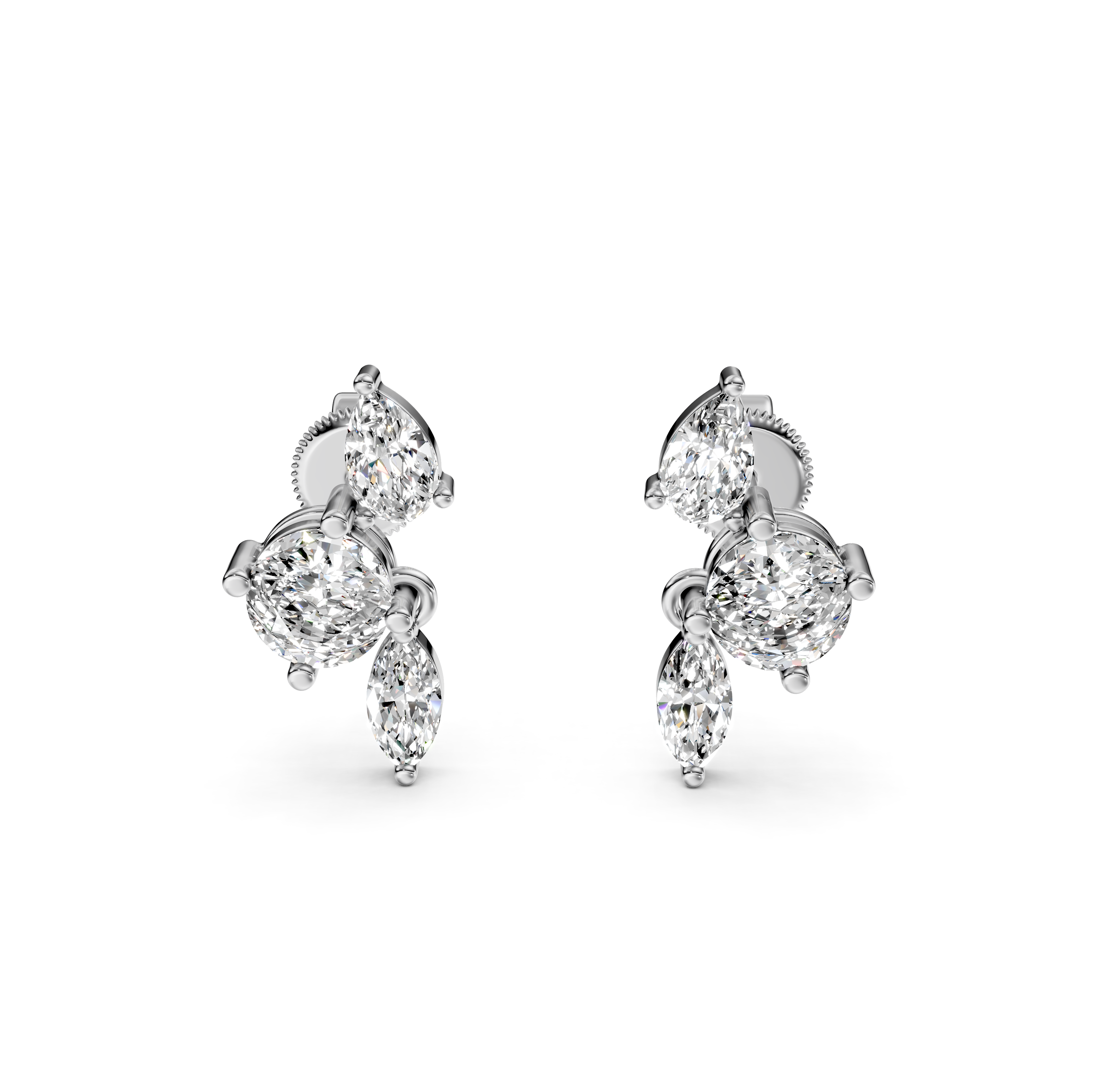 Multi-Cut Diamond Stud Earrings