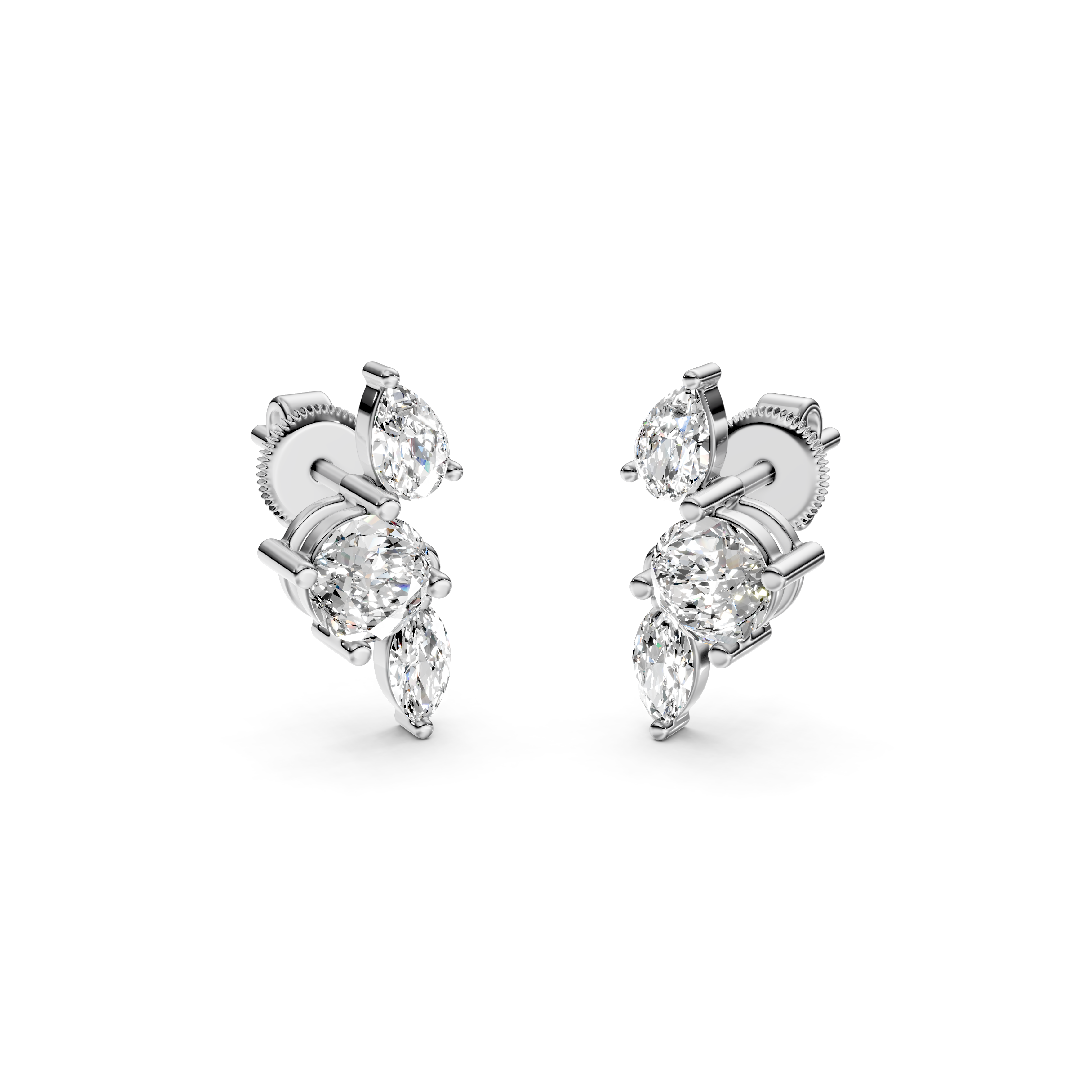 Multi-Cut Diamond Stud Earrings
