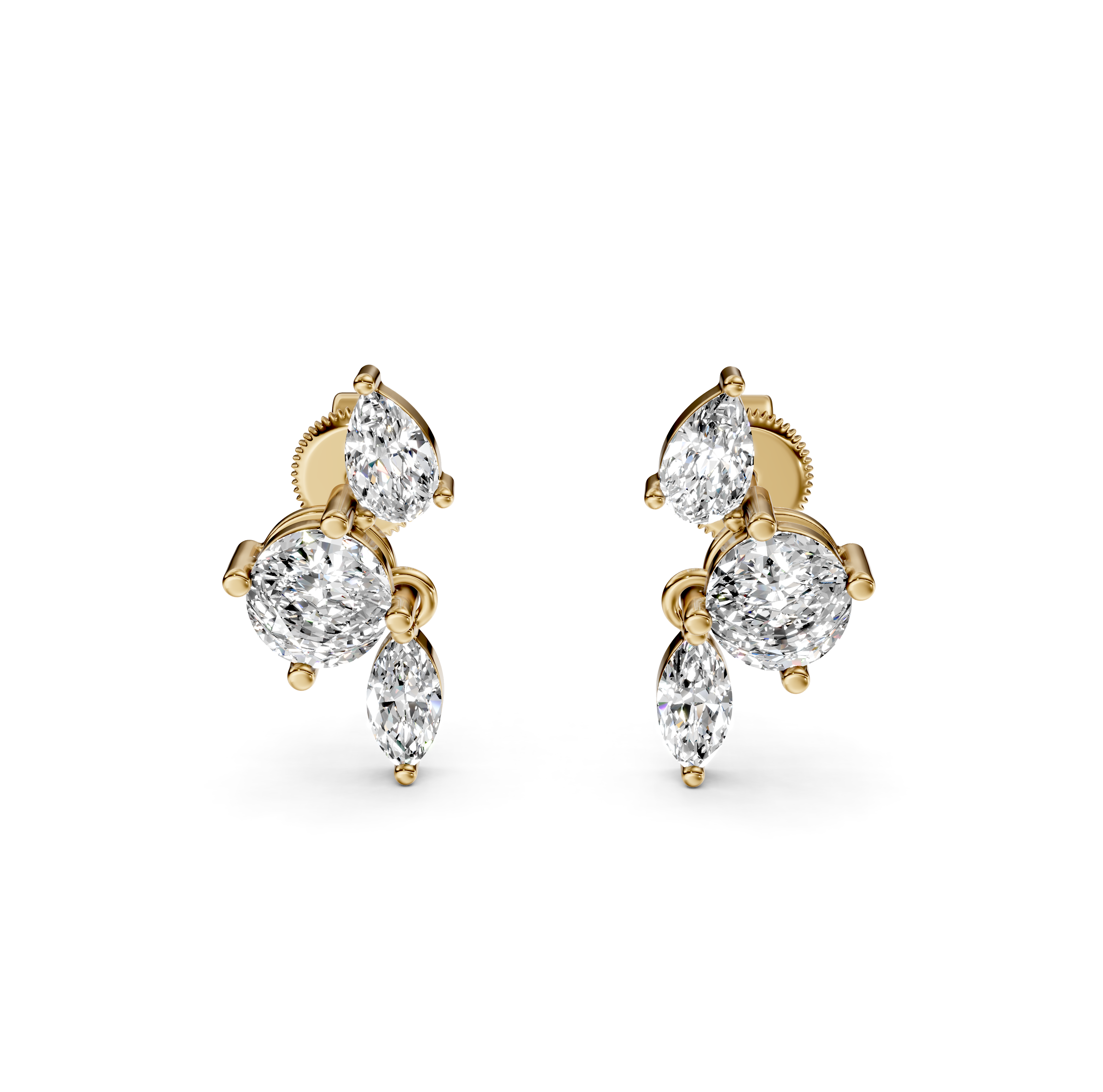 Multi-Cut Diamond Stud Earrings