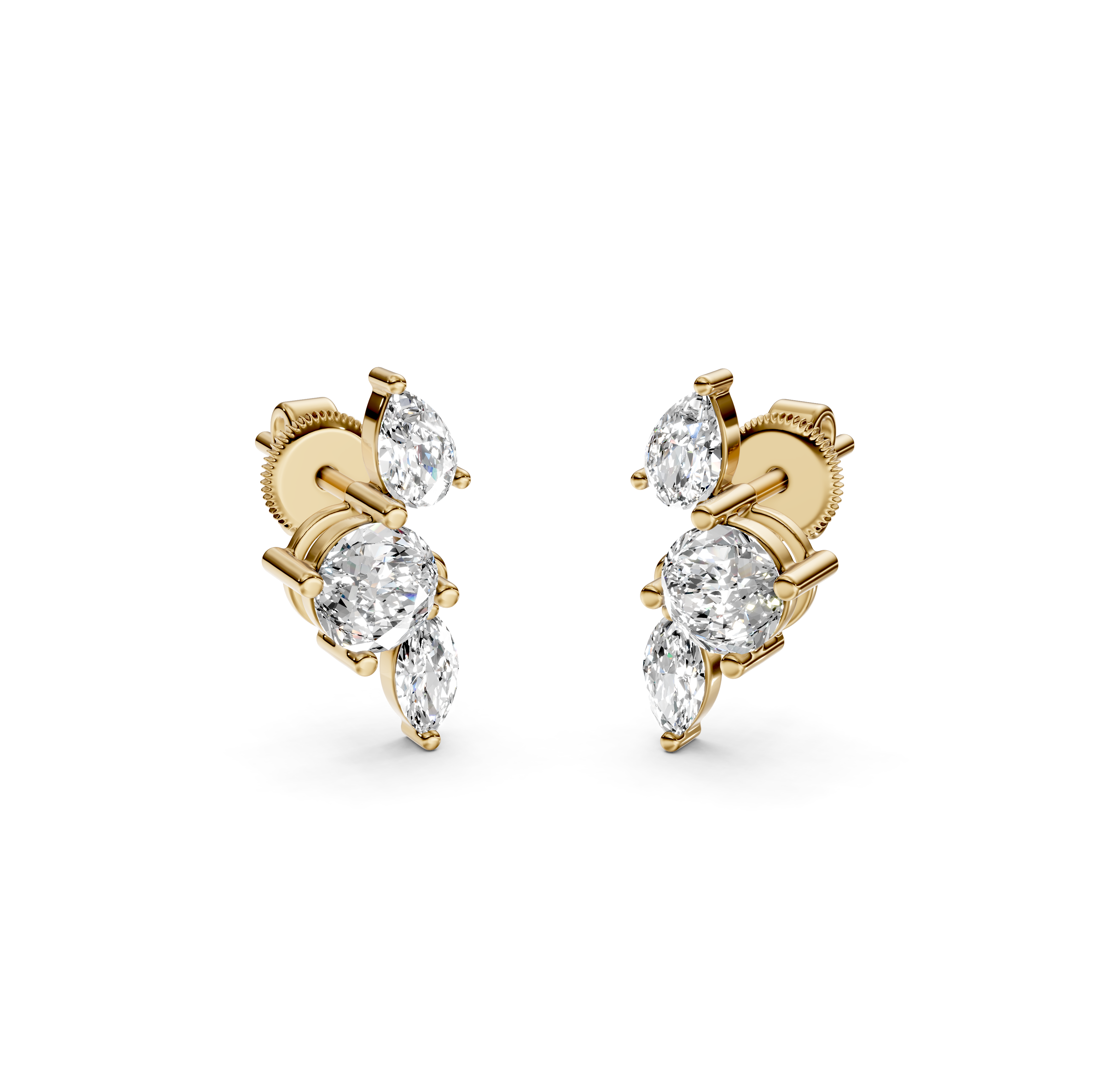 Multi-Cut Diamond Stud Earrings