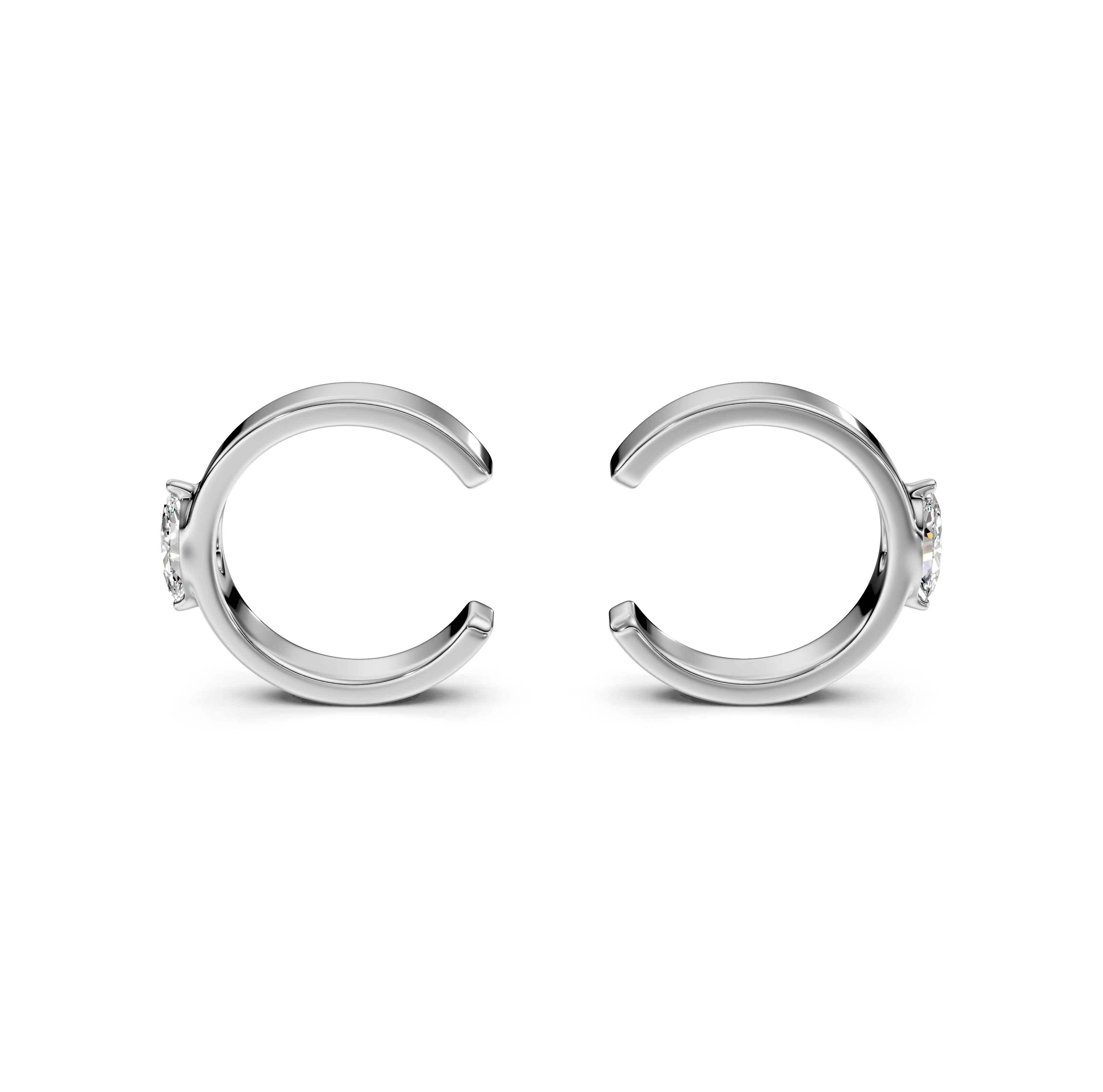 Marquise Cut Diamond Huggie Earrings
