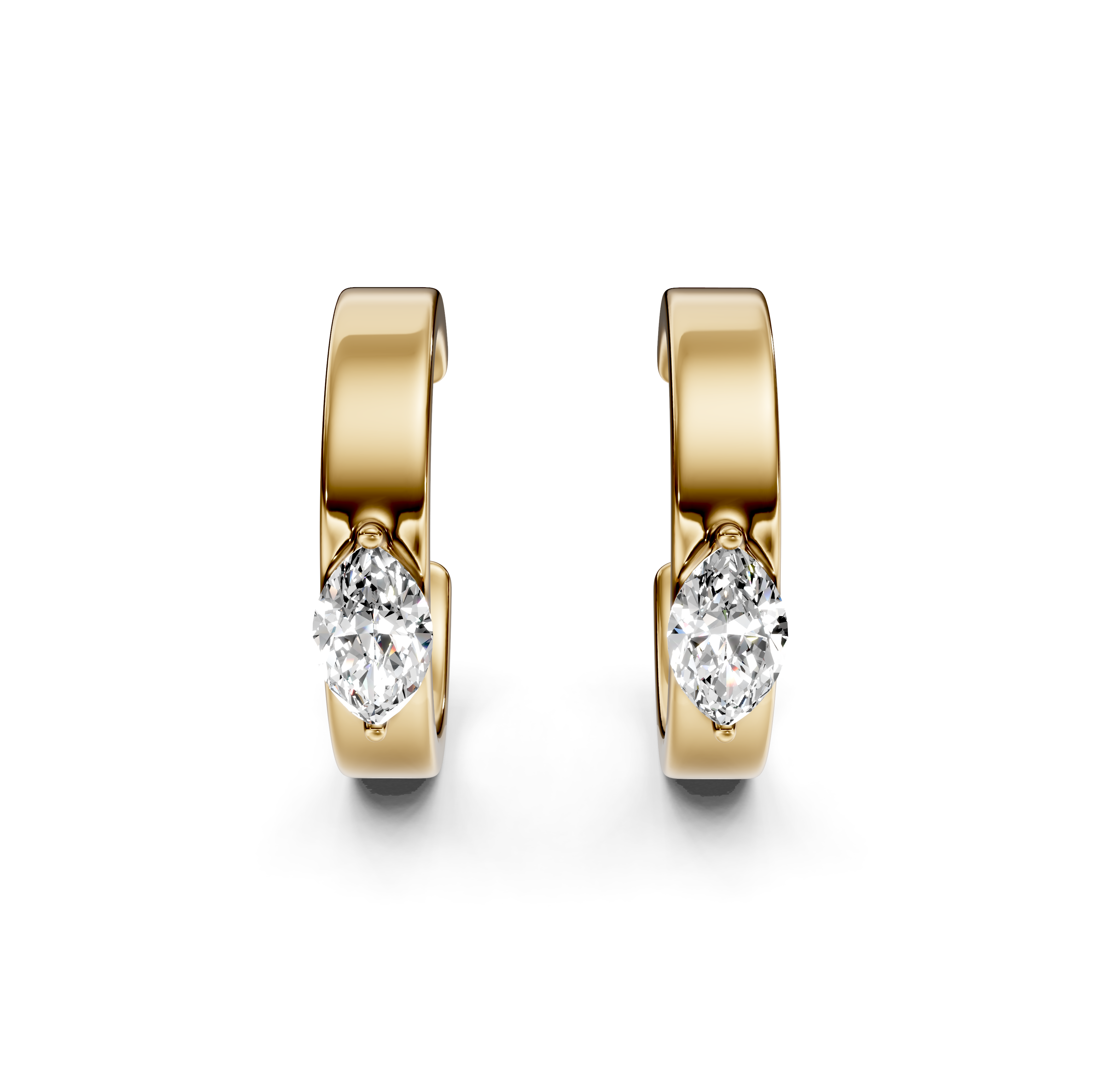 Marquise Cut Diamond Huggie Earrings