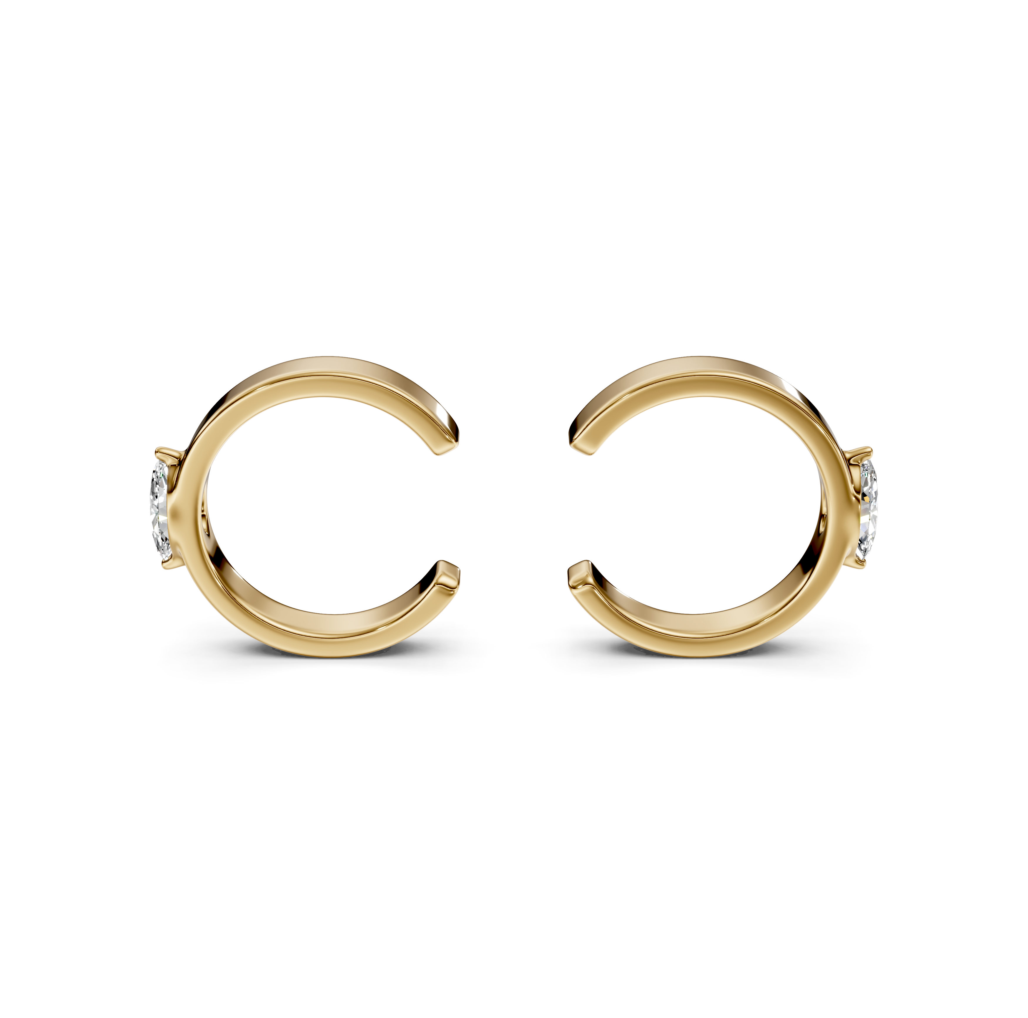 Marquise Cut Diamond Huggie Earrings