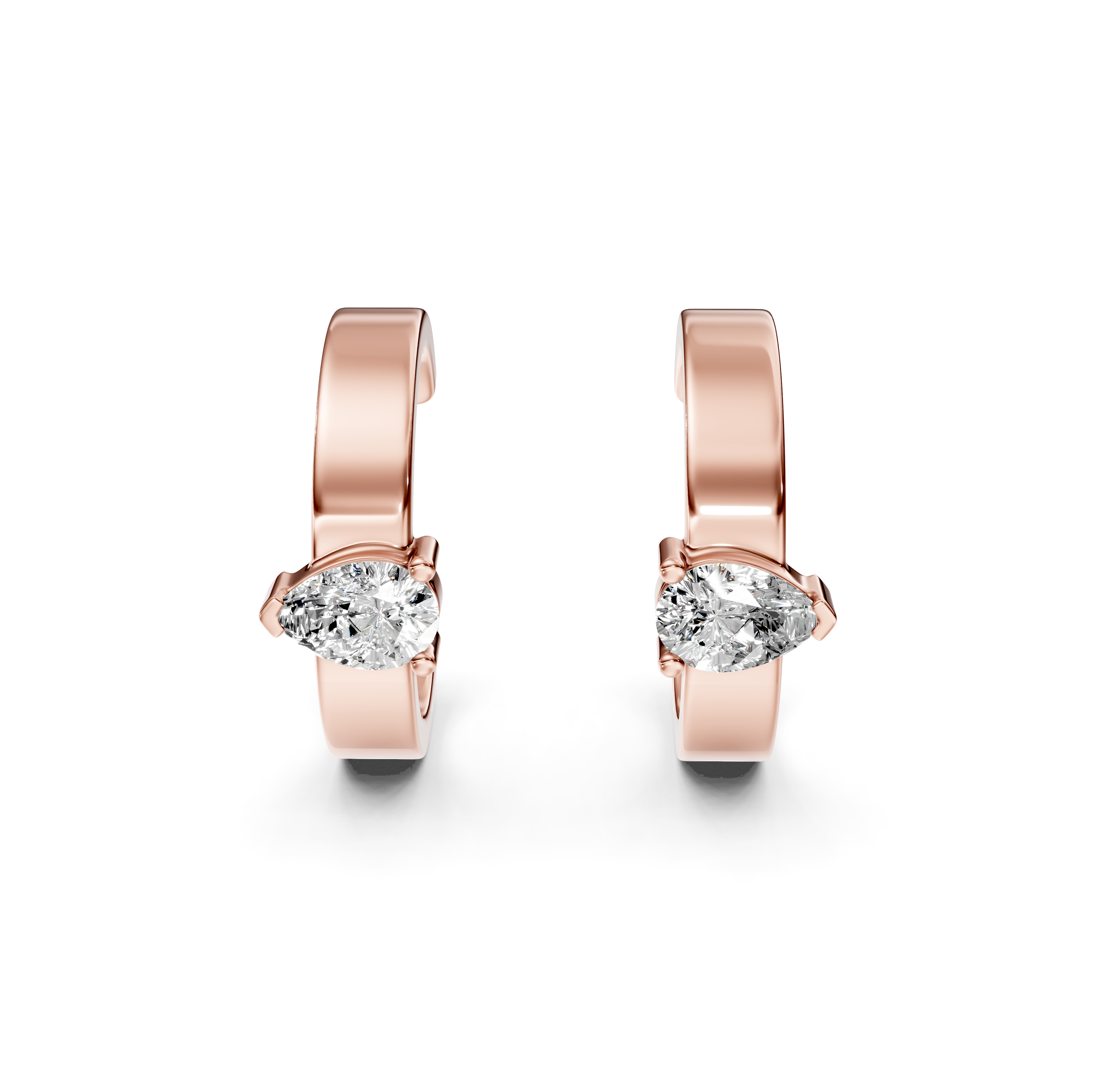 Pear Cut Diamond Huggie Earrings