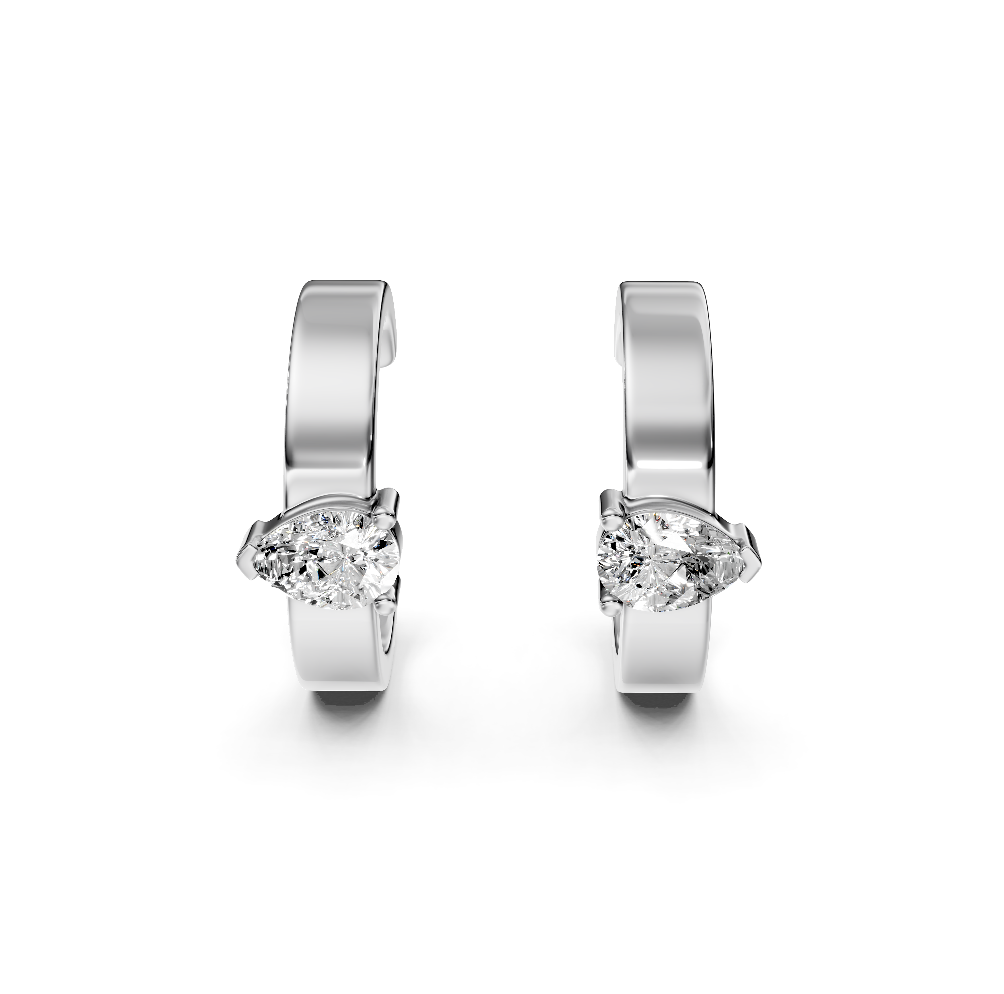 Pear Cut Diamond Huggie Earrings