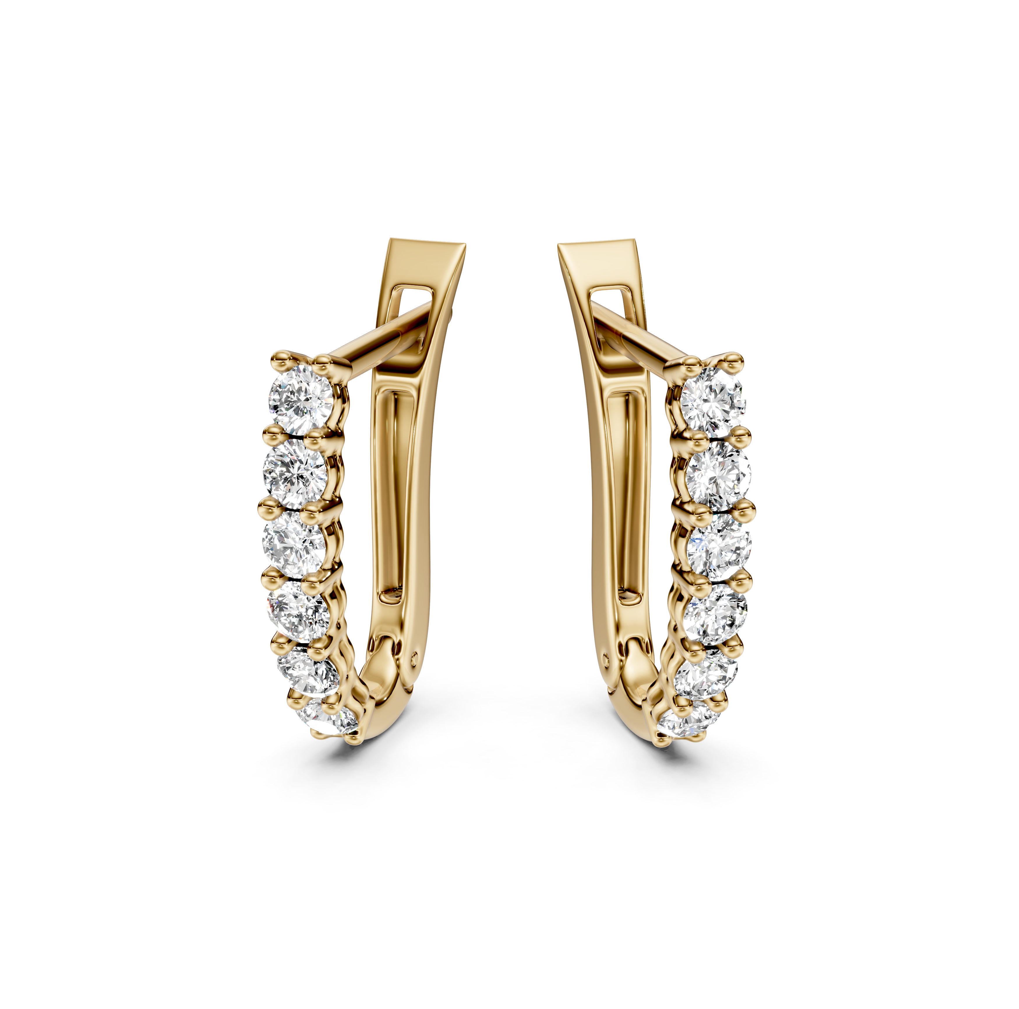 Petite Half Eternity Diamond Hoop Earrings