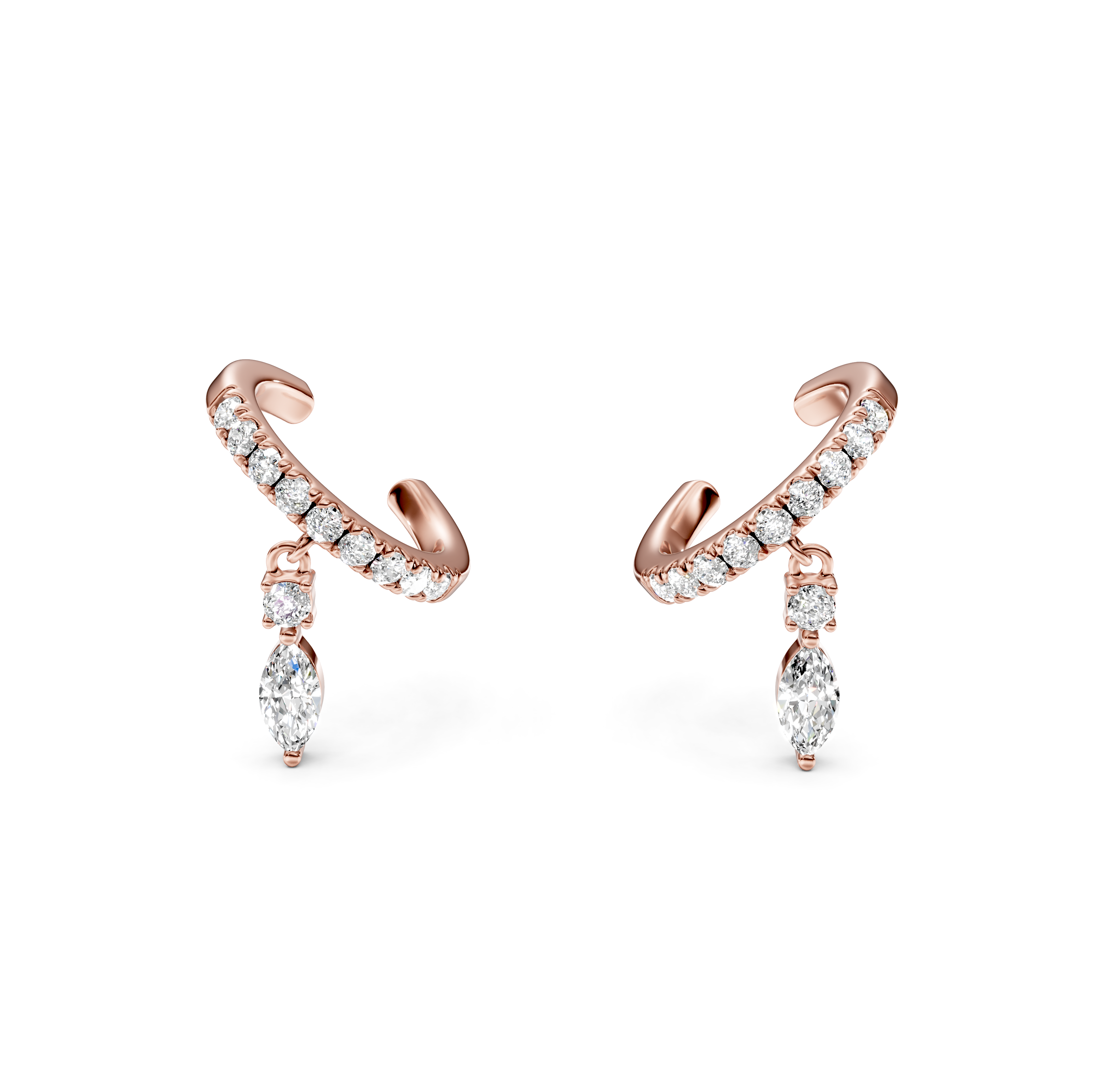 Diamond Drop Pavé Ear Cuffs