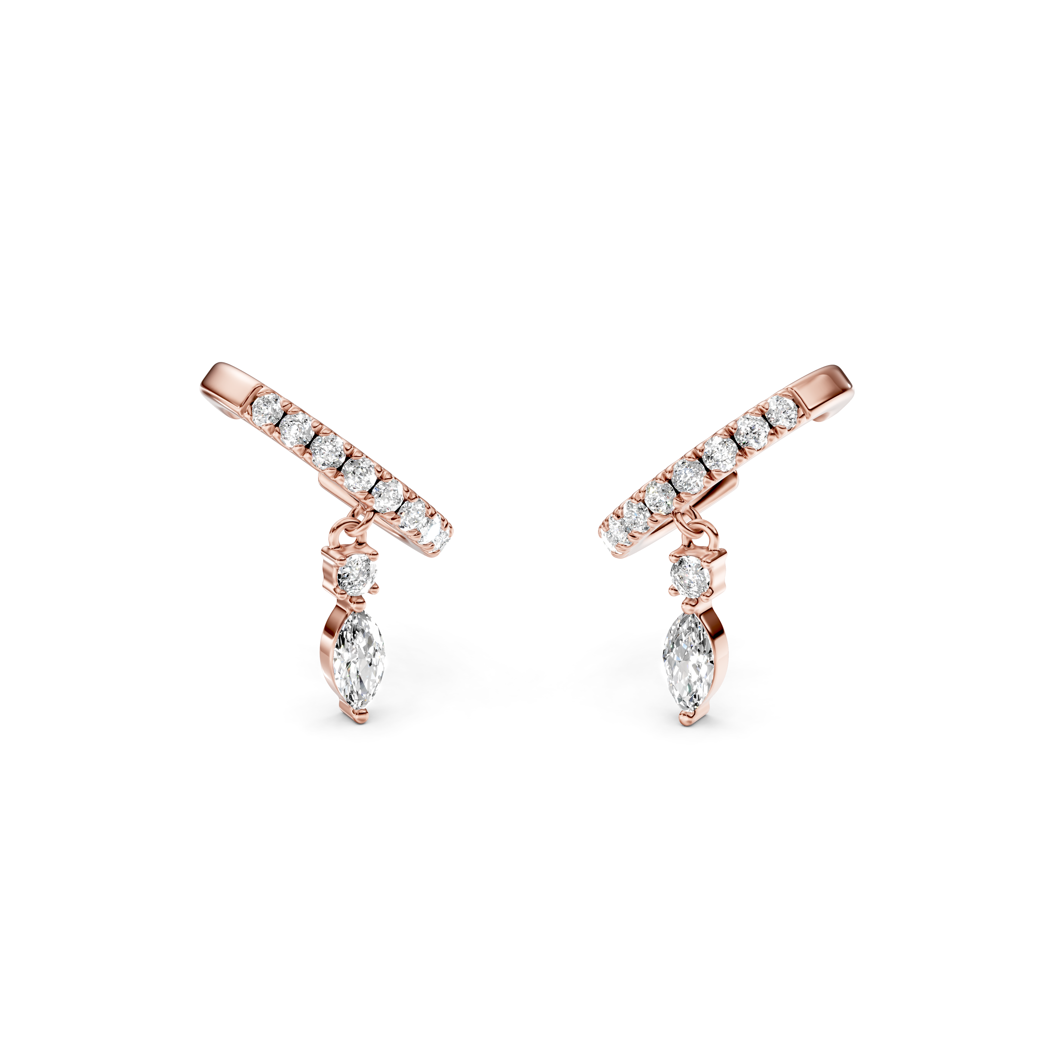 Diamond Drop Pavé Ear Cuffs