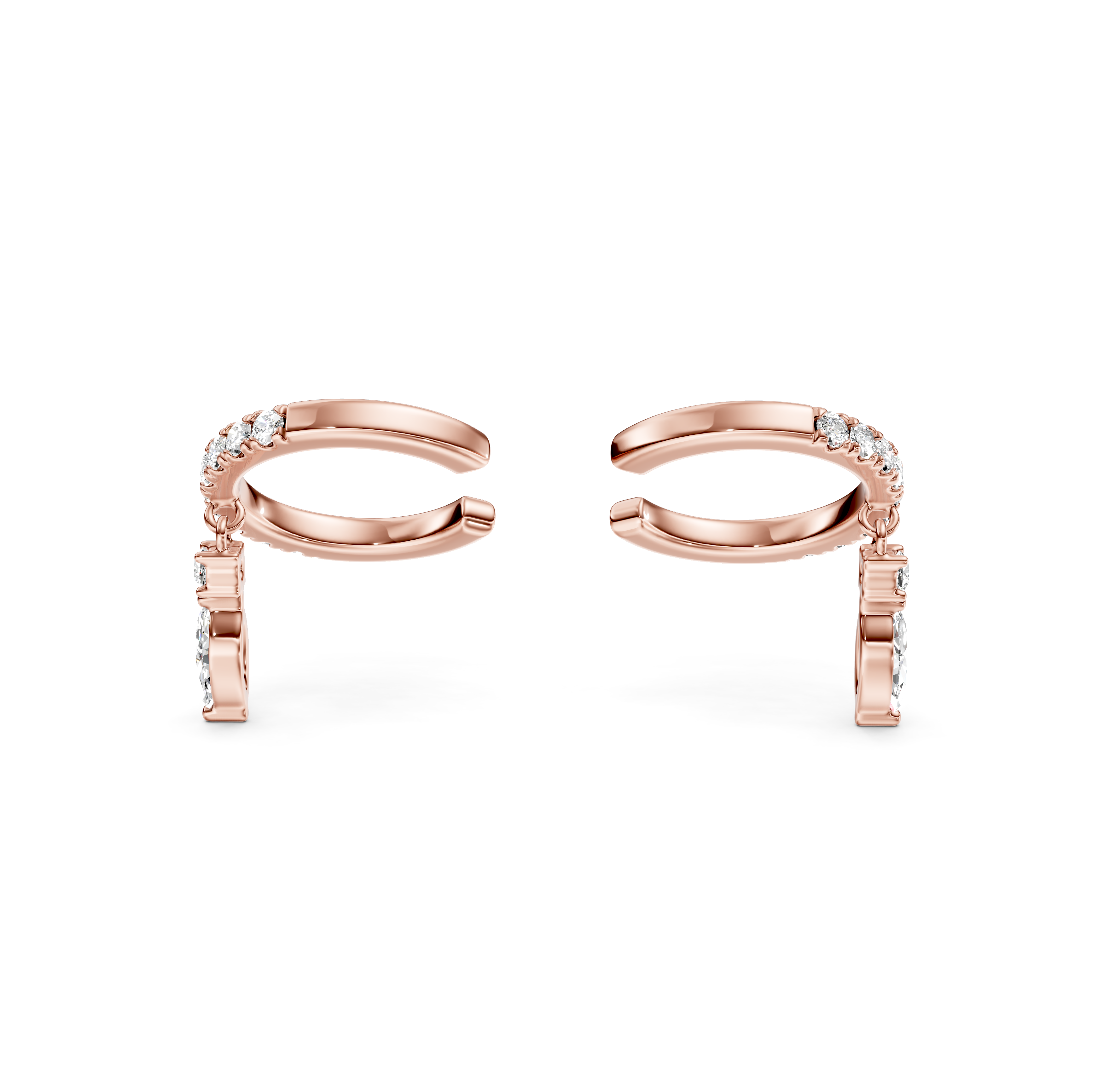 Diamond Drop Pavé Ear Cuffs