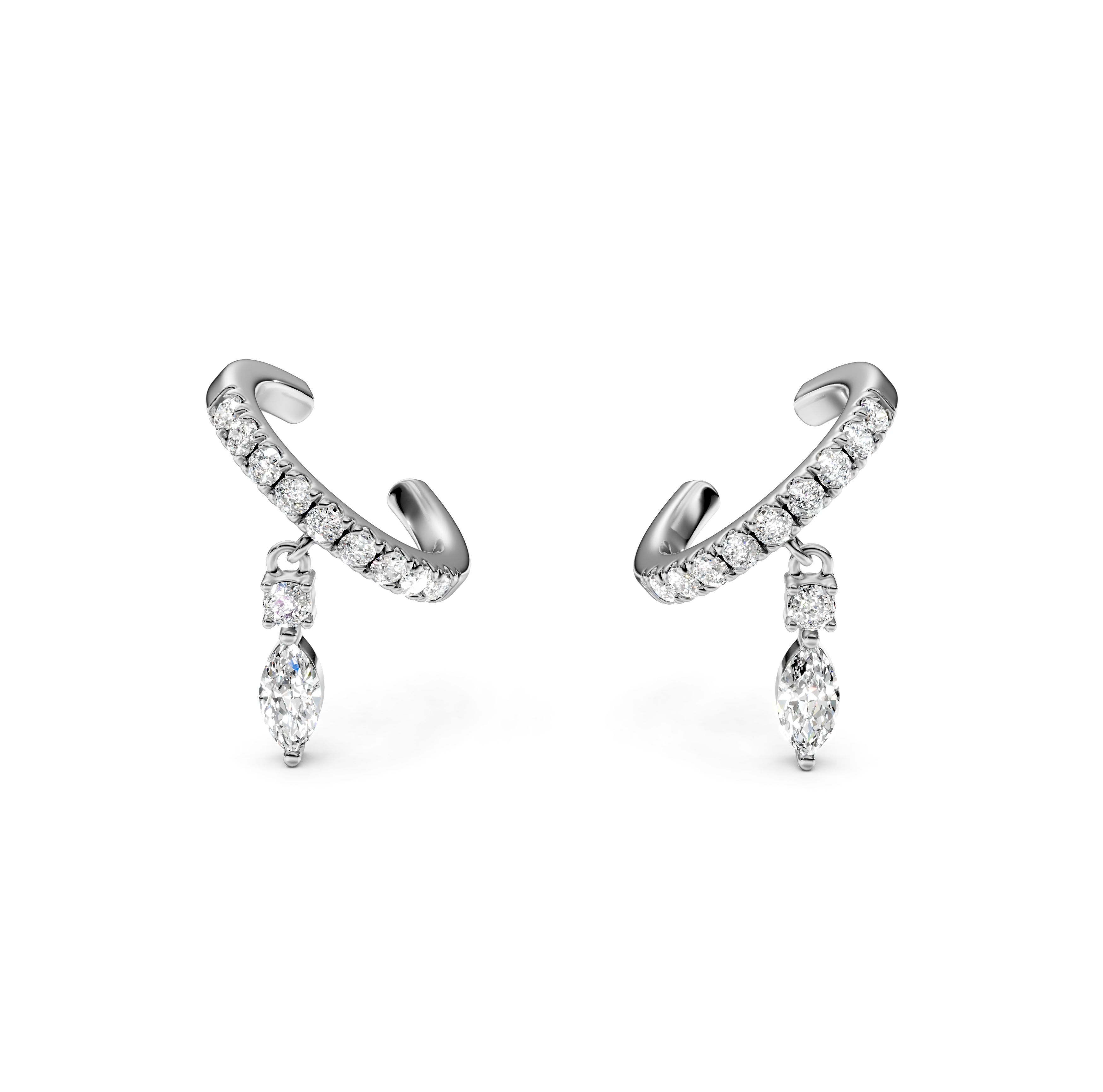 Diamond Drop Pavé Ear Cuffs