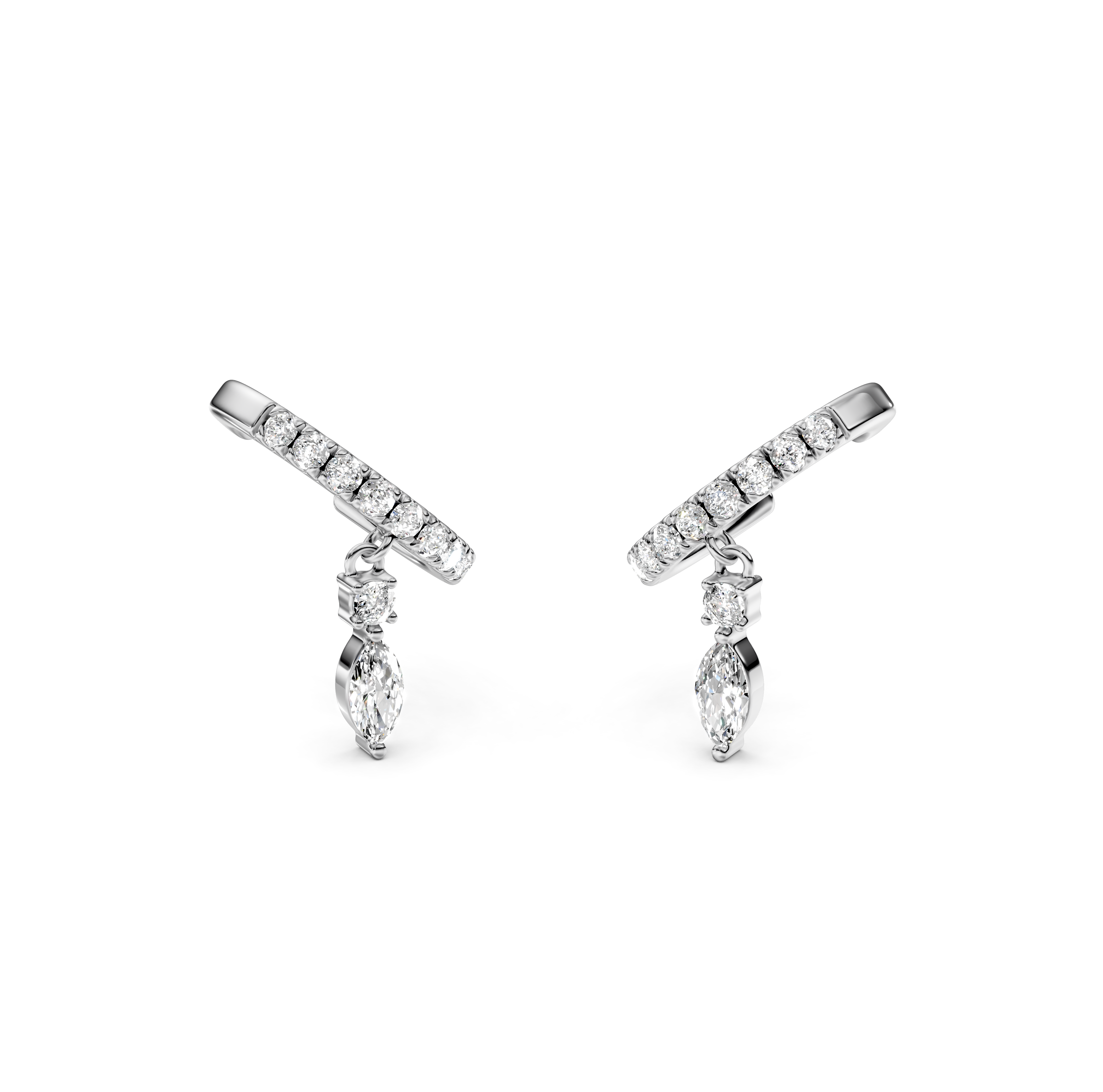Diamond Drop Pavé Ear Cuffs