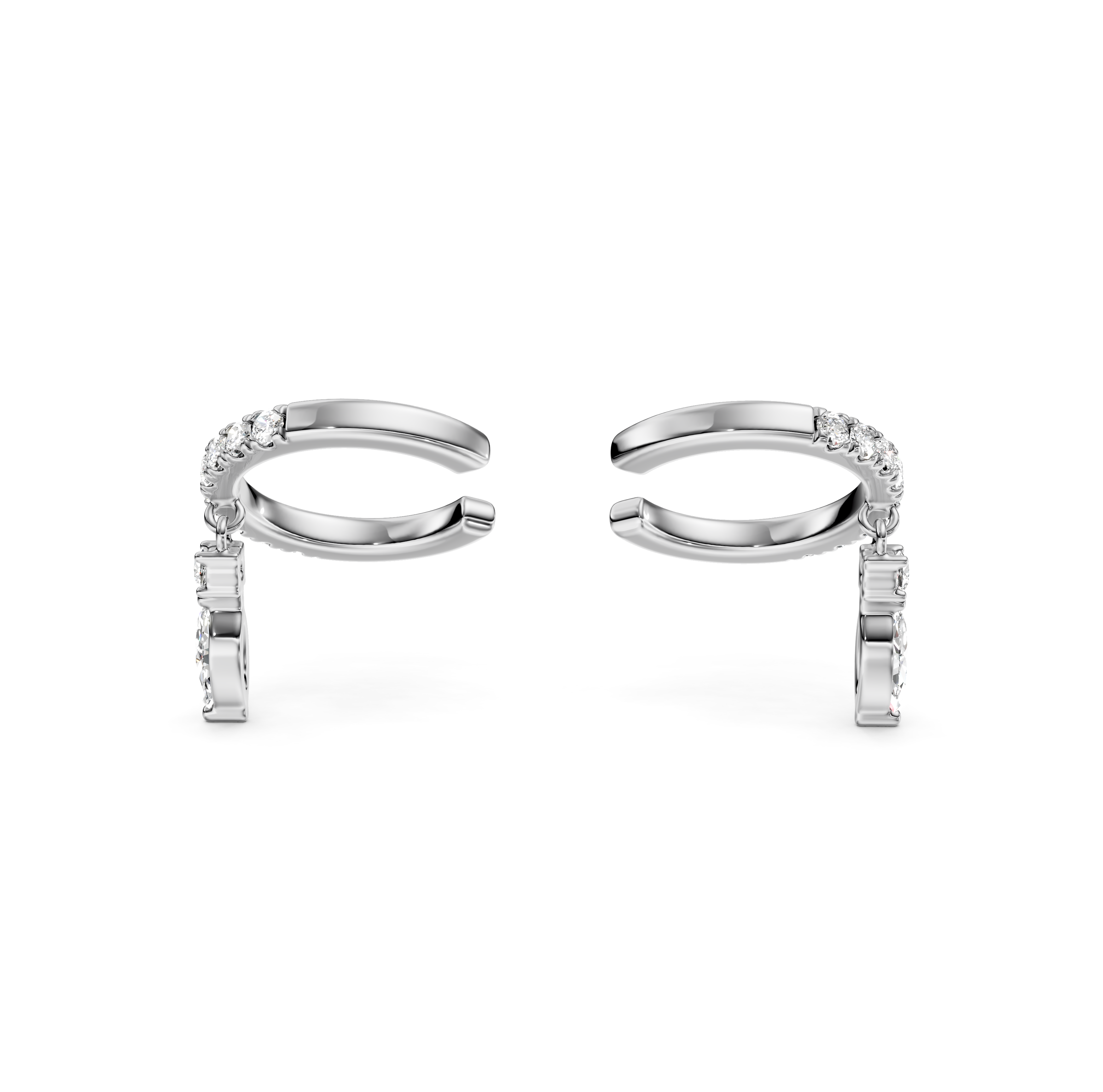 Diamond Drop Pavé Ear Cuffs