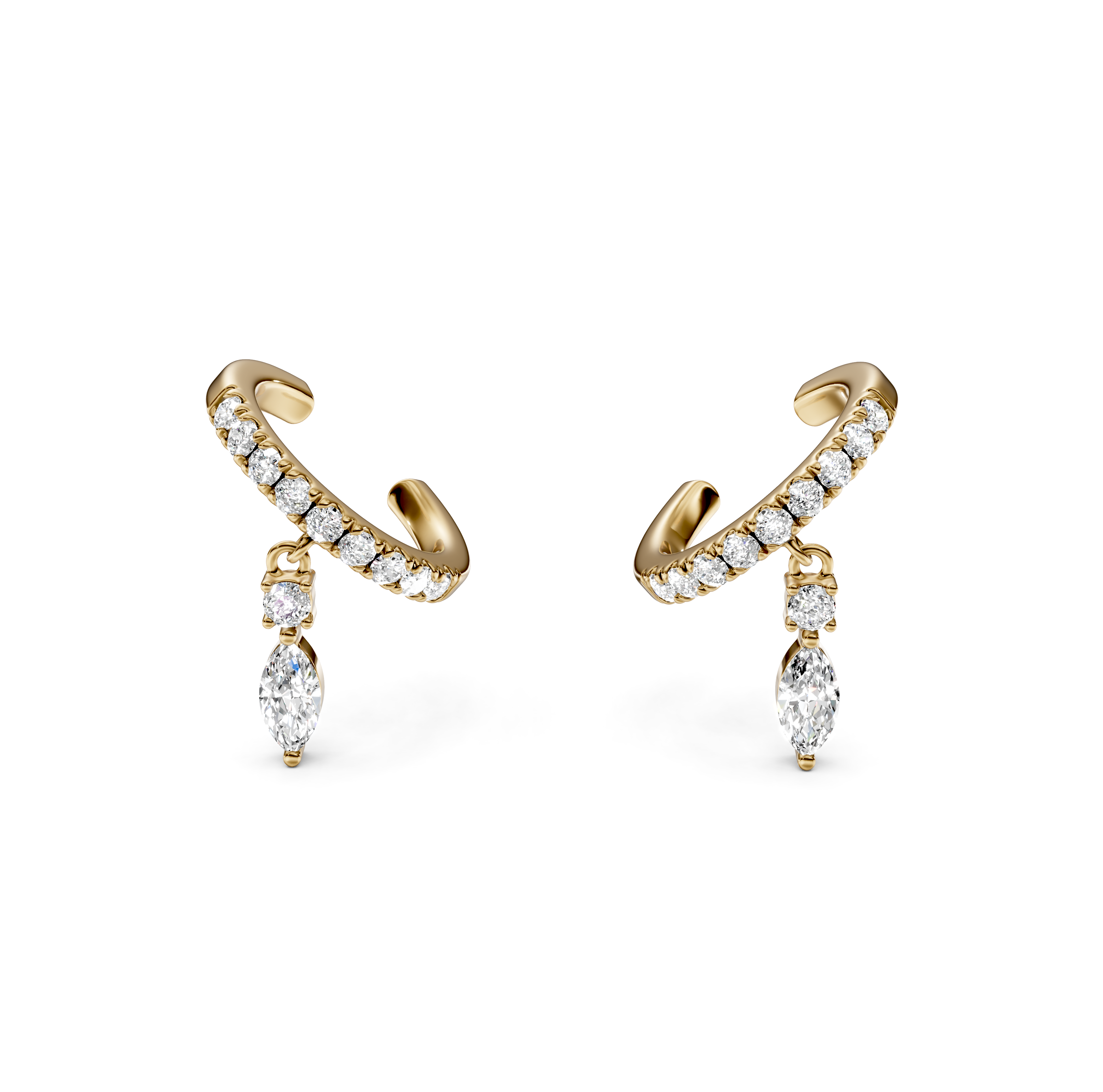 Diamond Drop Pavé Ear Cuffs