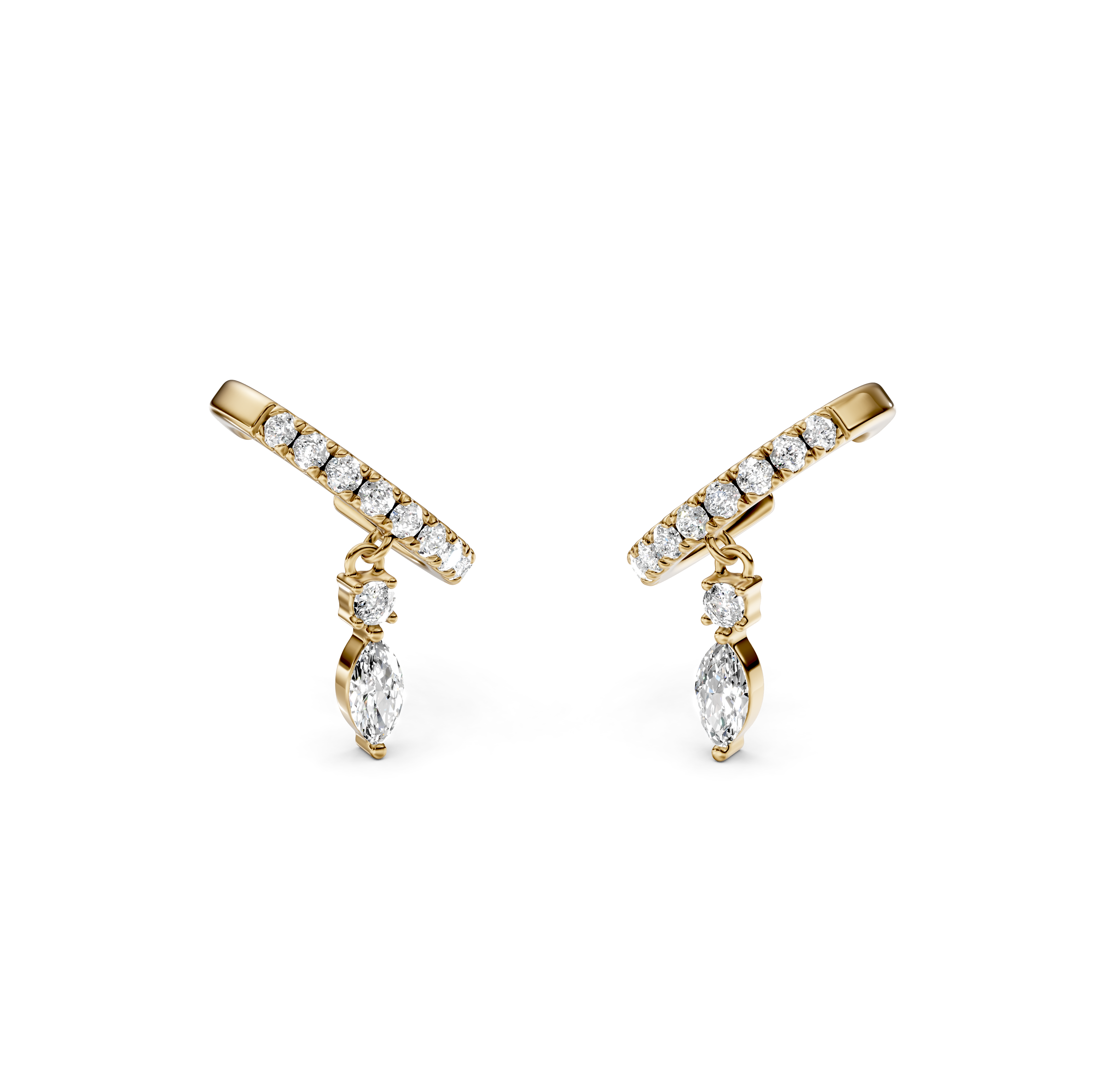 Diamond Drop Pavé Ear Cuffs