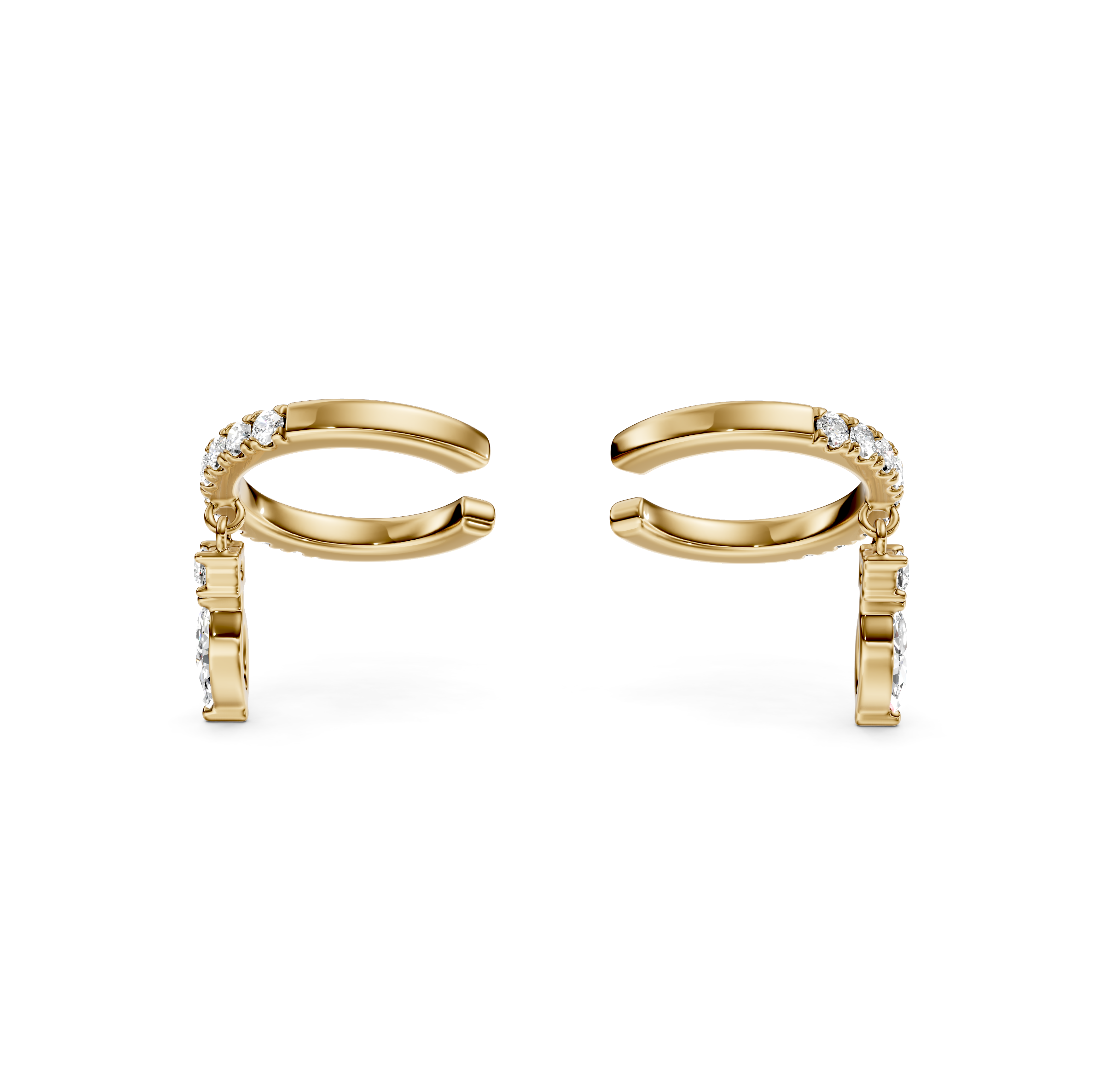 Diamond Drop Pavé Ear Cuffs