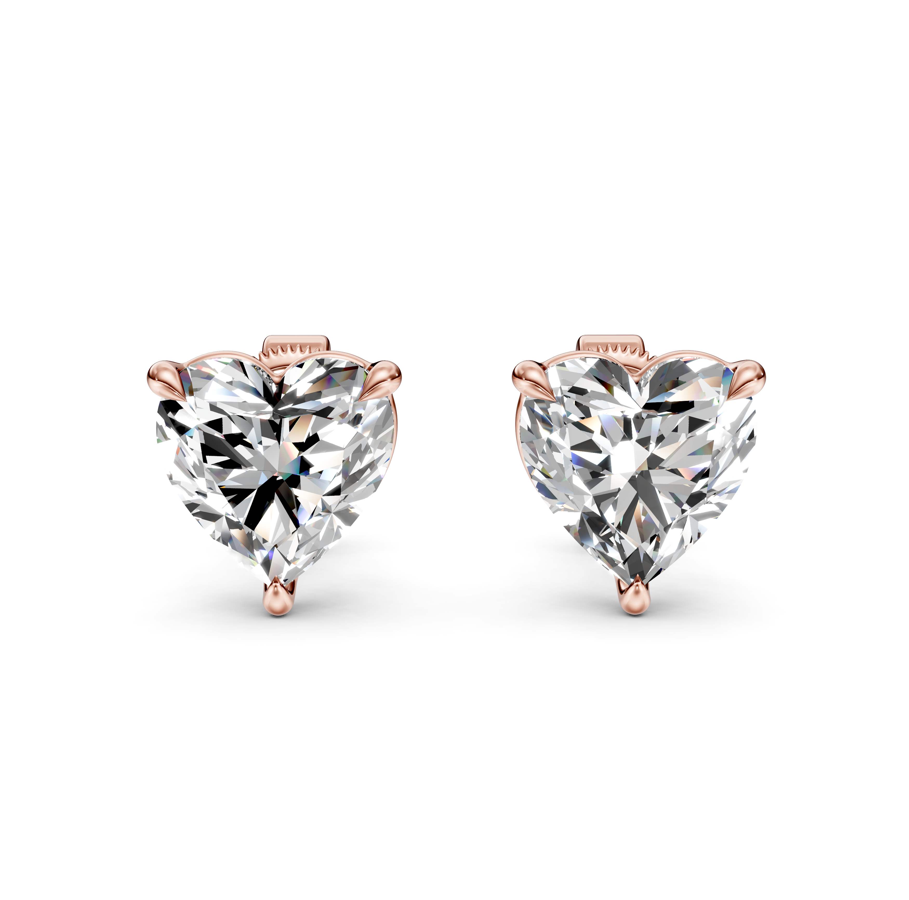 Heart Cut Diamond Stud Earrings