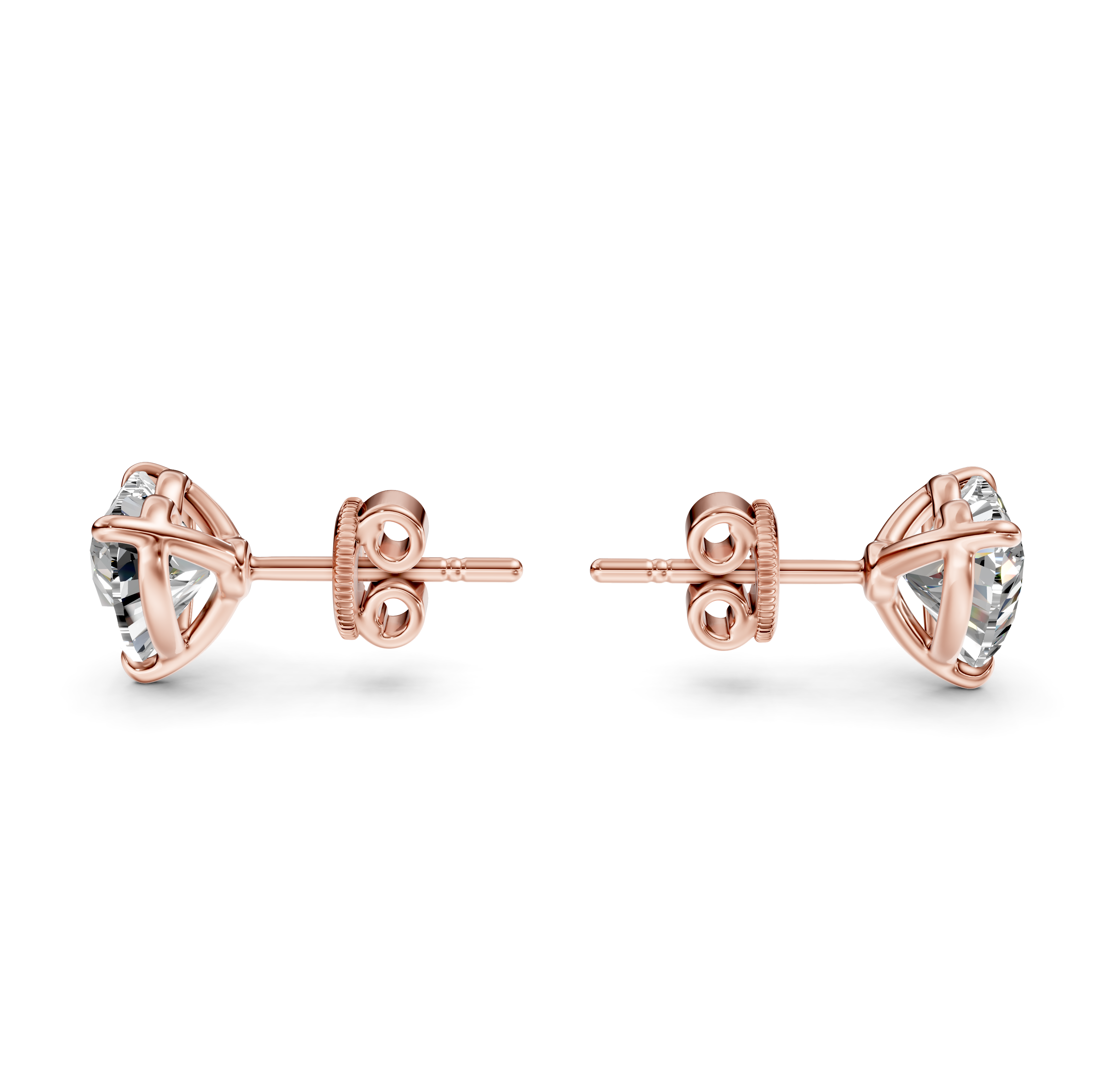 Heart Cut Diamond Stud Earrings