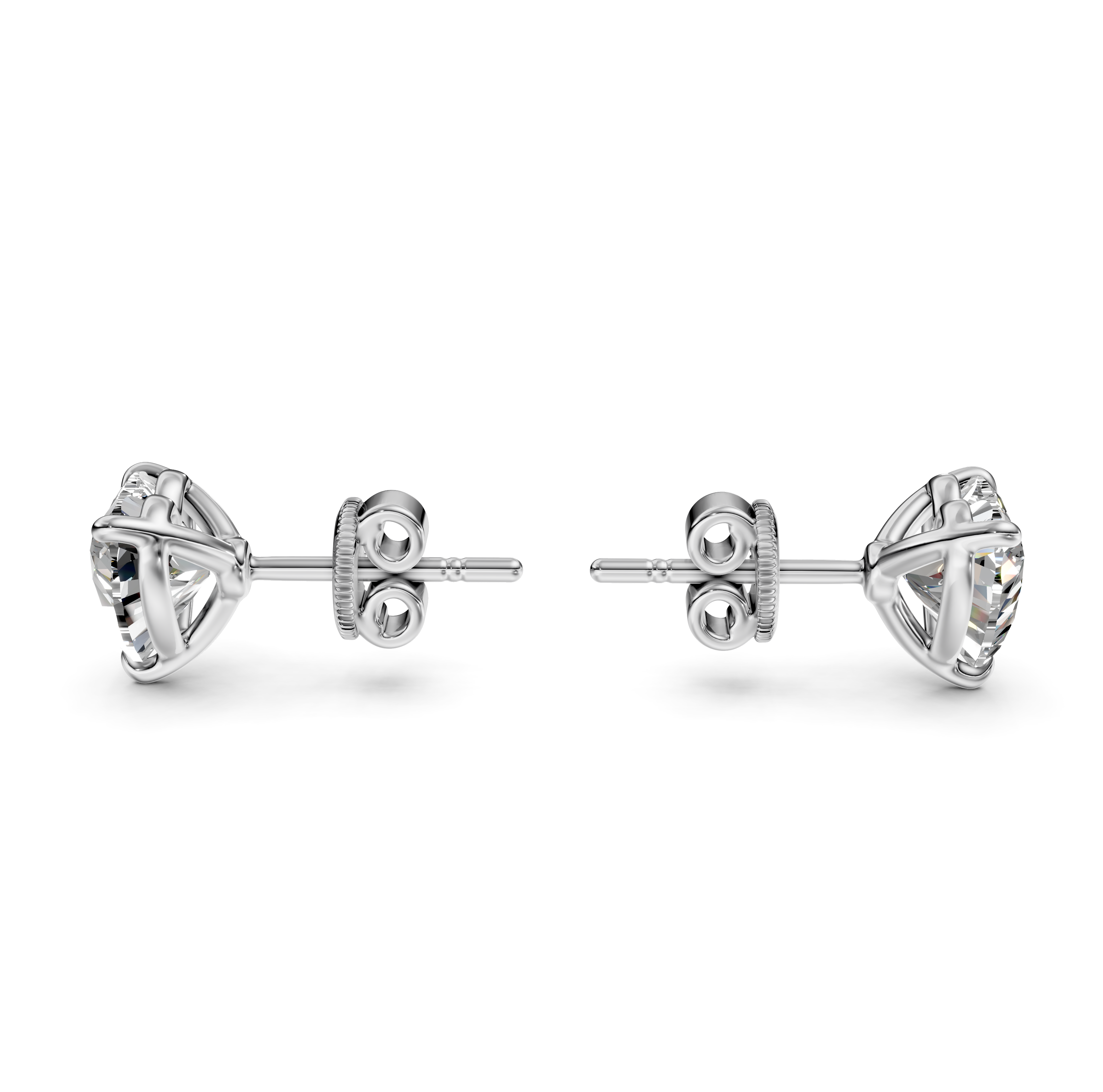 Heart Cut Diamond Stud Earrings