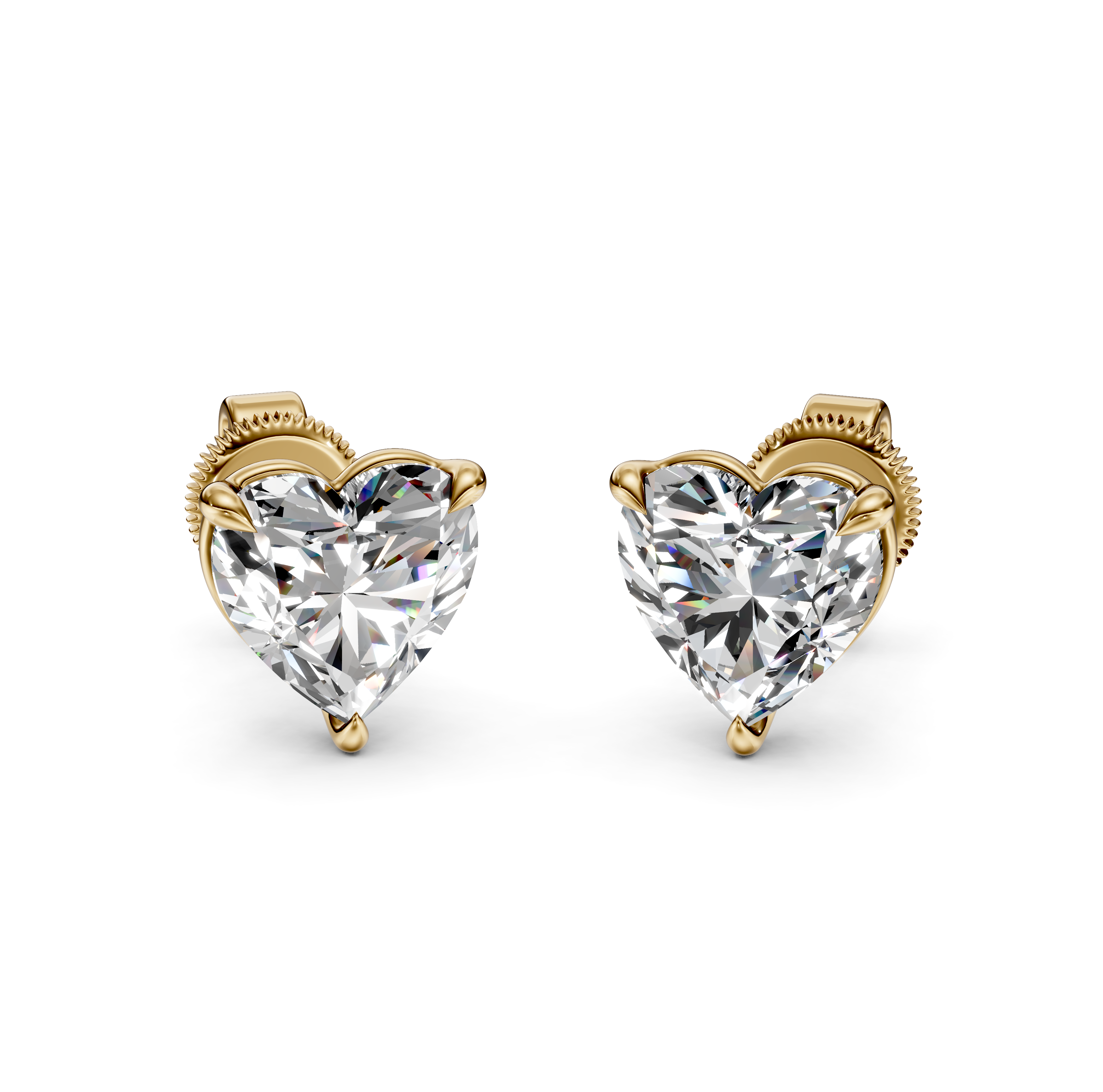 Heart Cut Diamond Stud Earrings