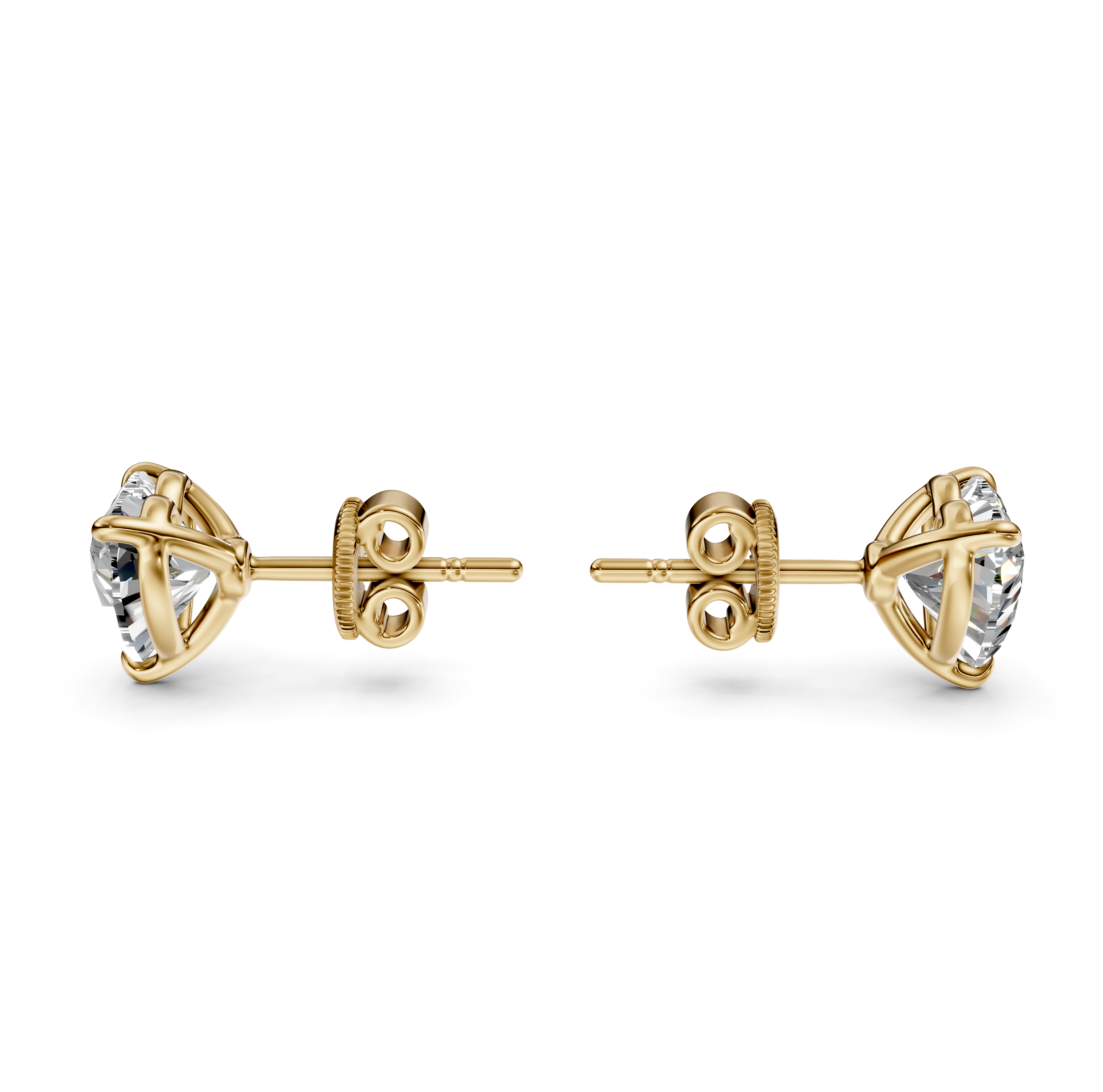 Heart Cut Diamond Stud Earrings