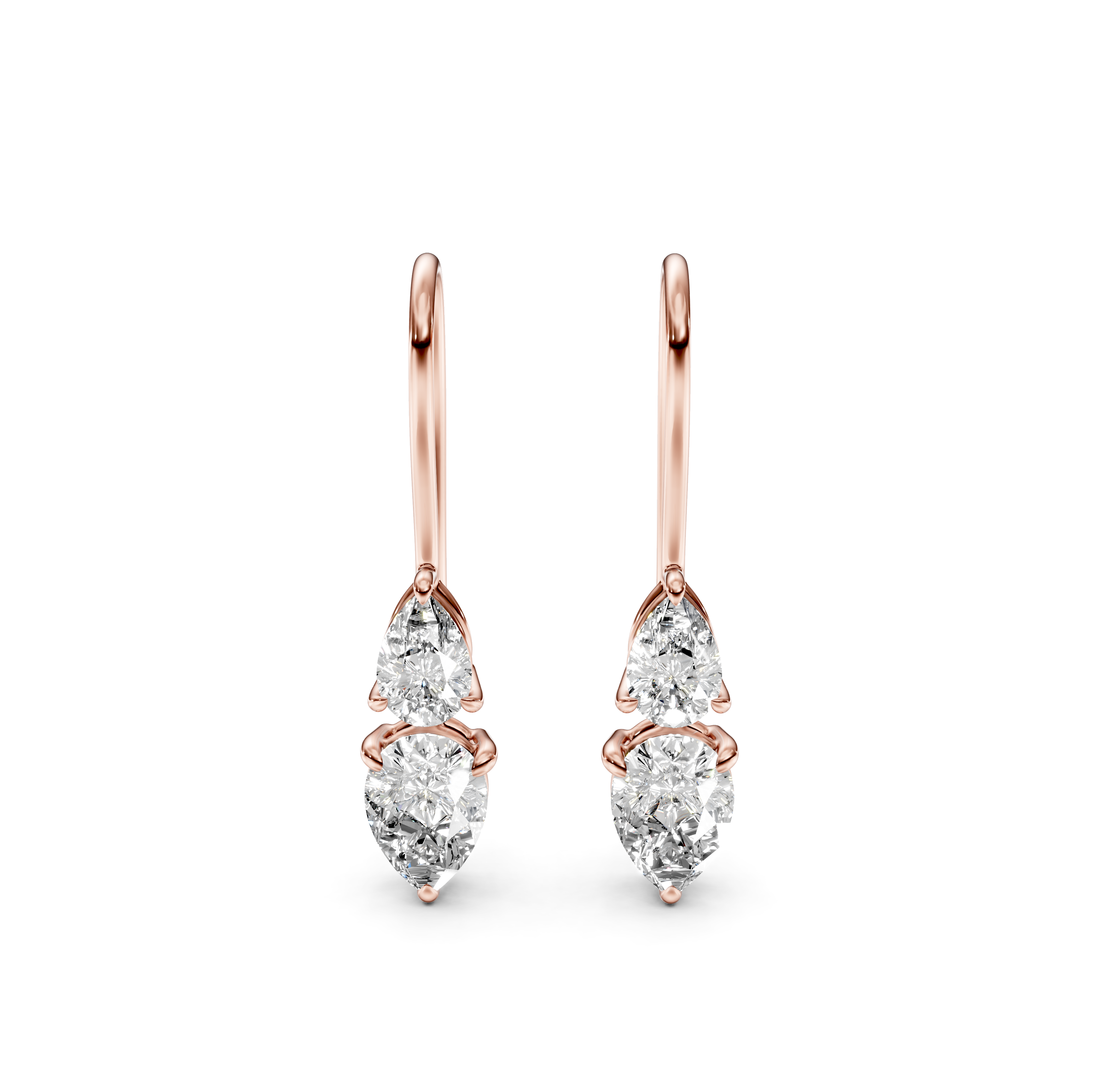 Pear Cut Drop Diamond Earrings