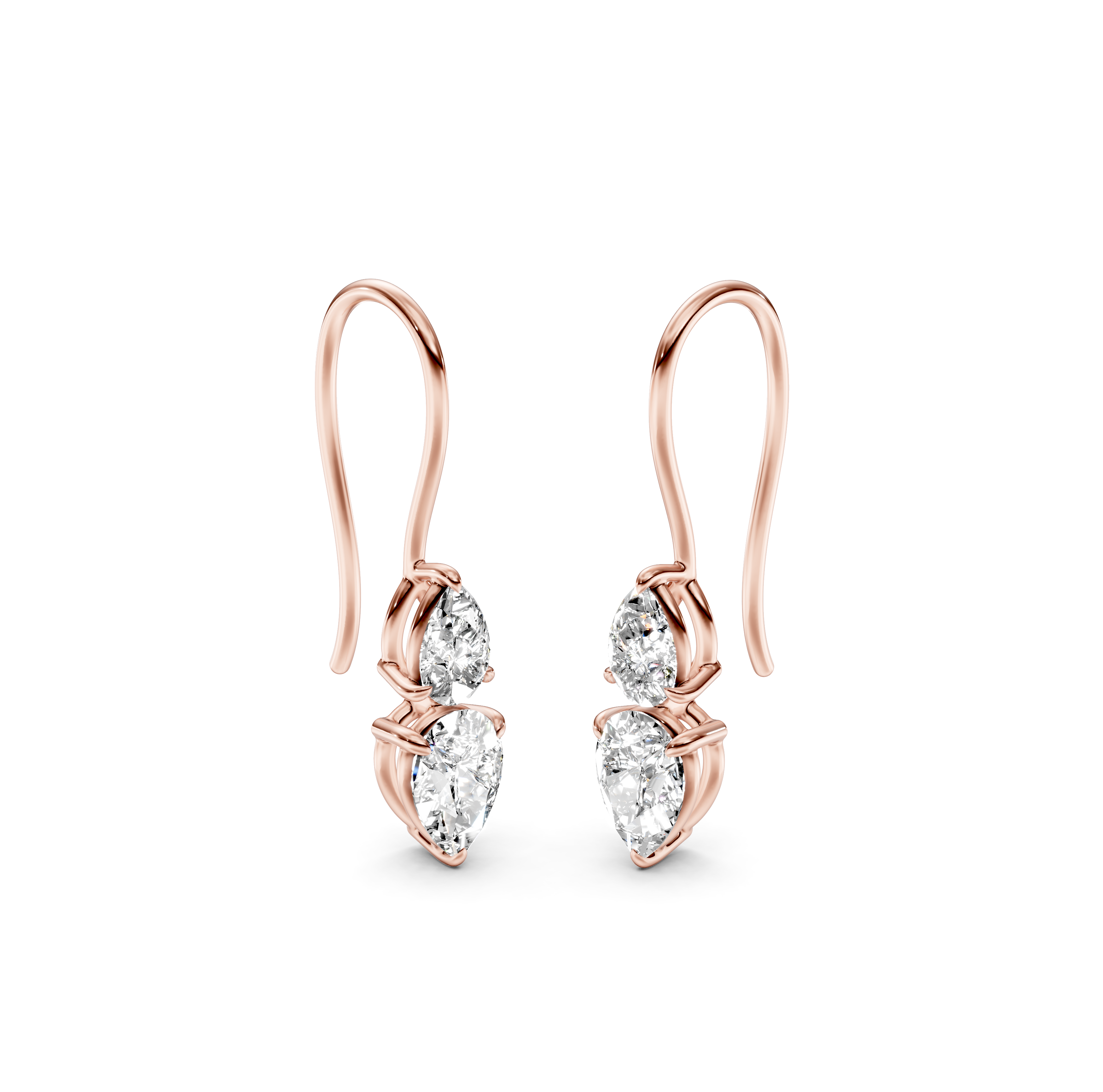 Pear Cut Drop Diamond Earrings