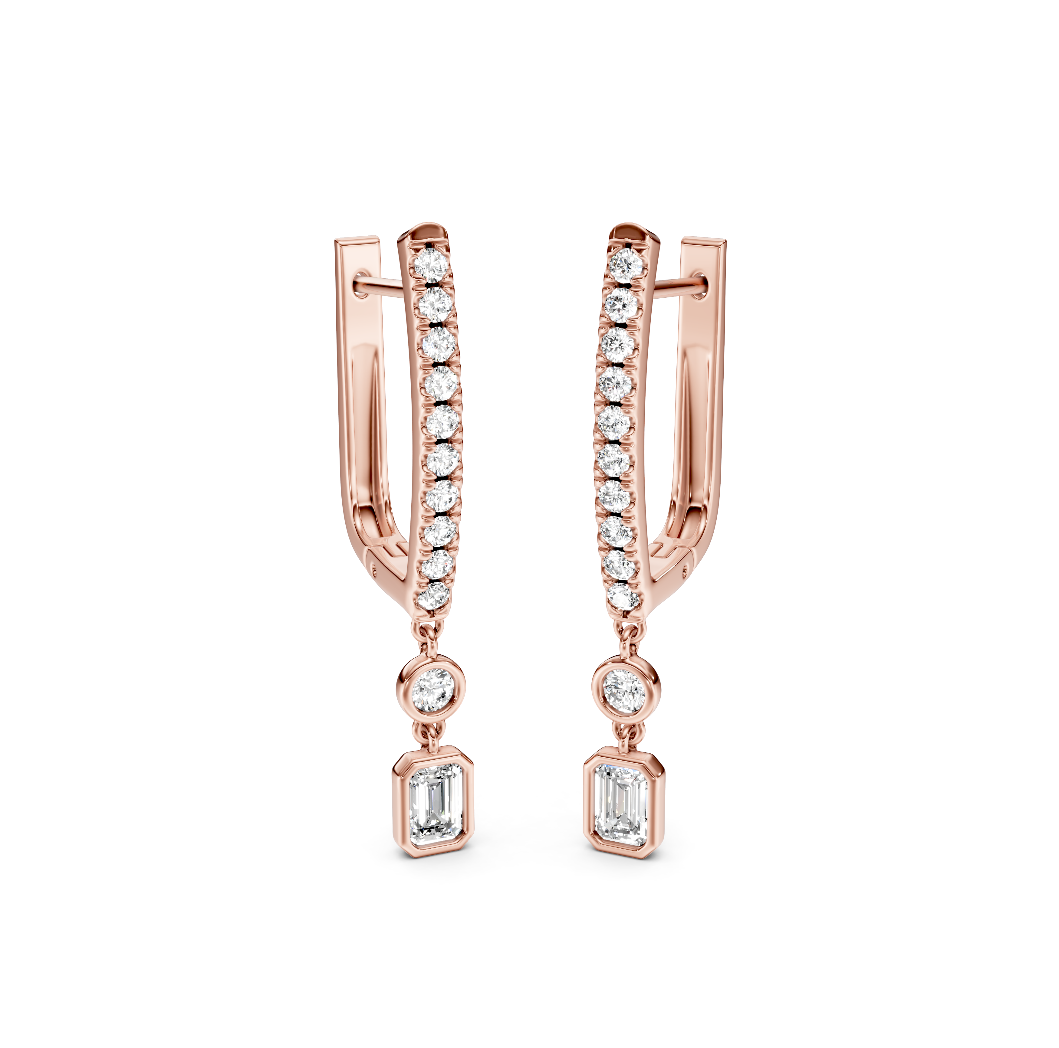 Bezel-Set Drop Pavé Diamond Earrings