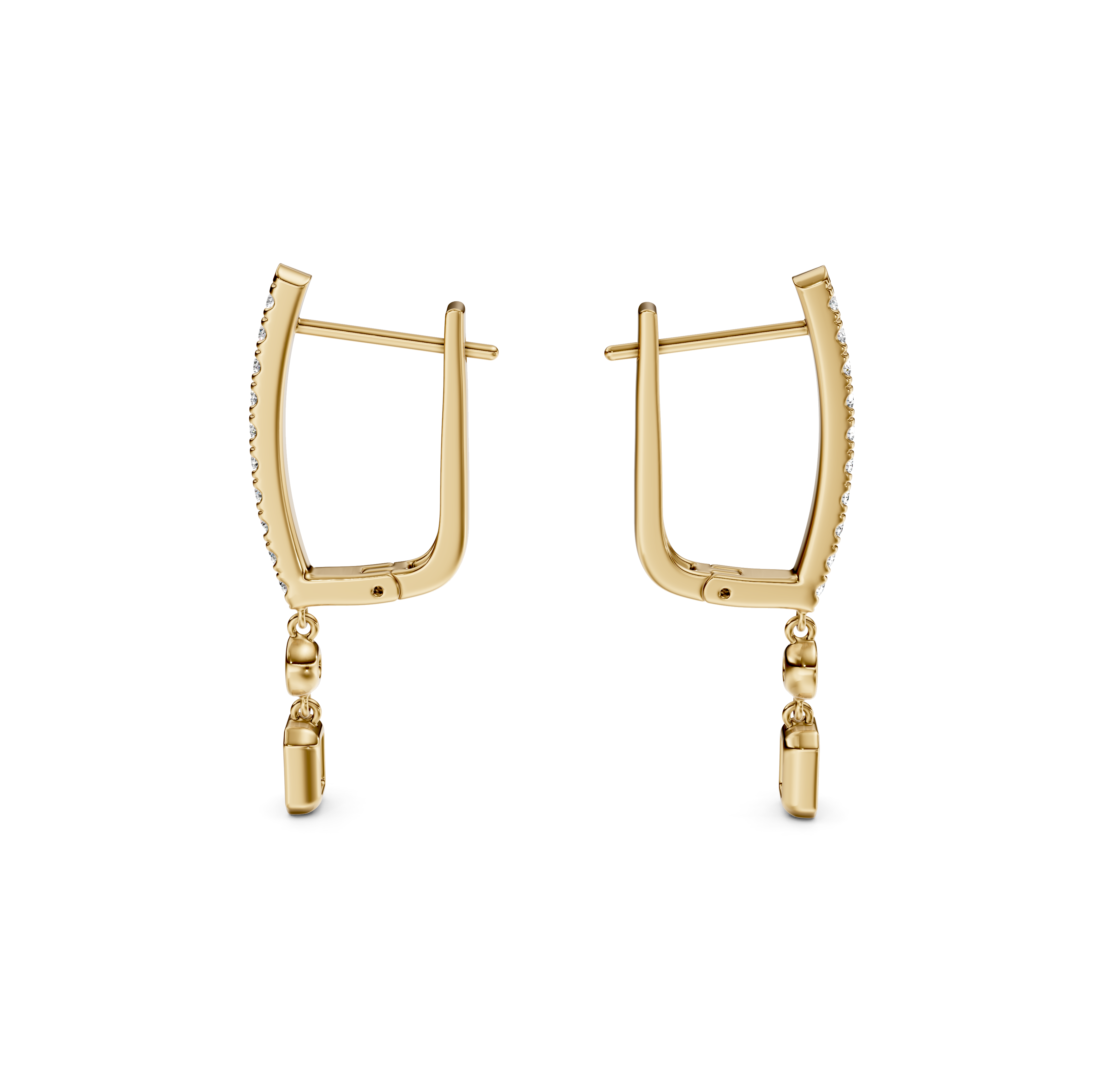 Bezel-Set Drop Pavé Diamond Earrings