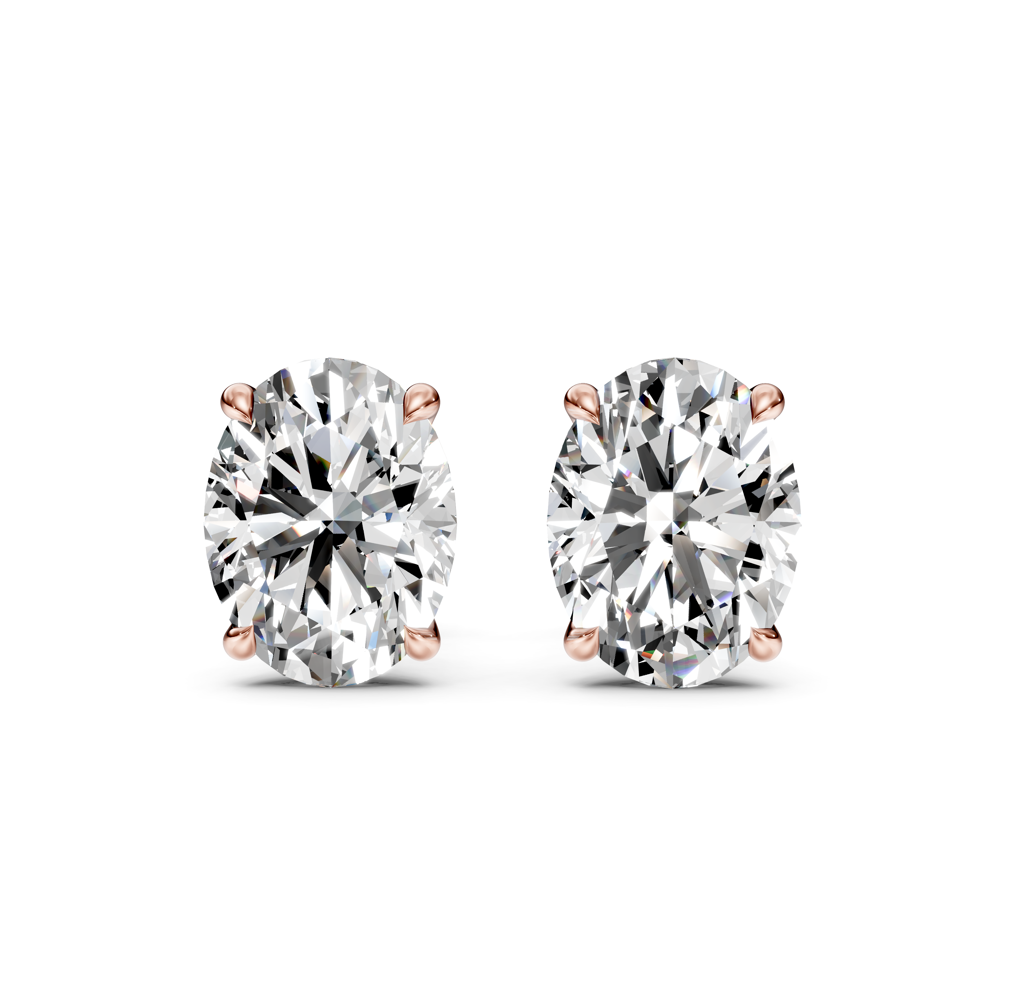 Oval Cut Diamond Stud Earrings