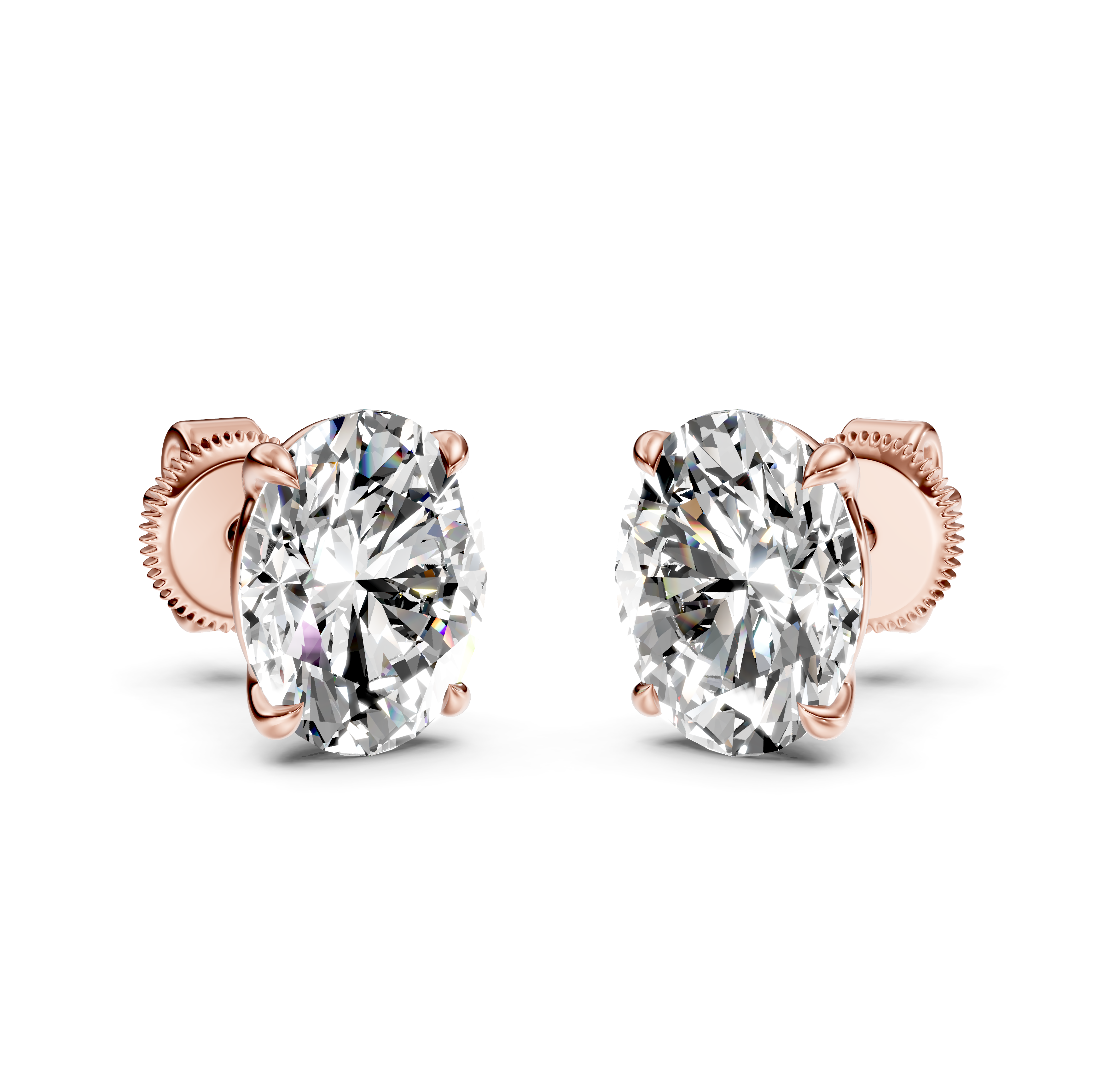 Oval Cut Diamond Stud Earrings