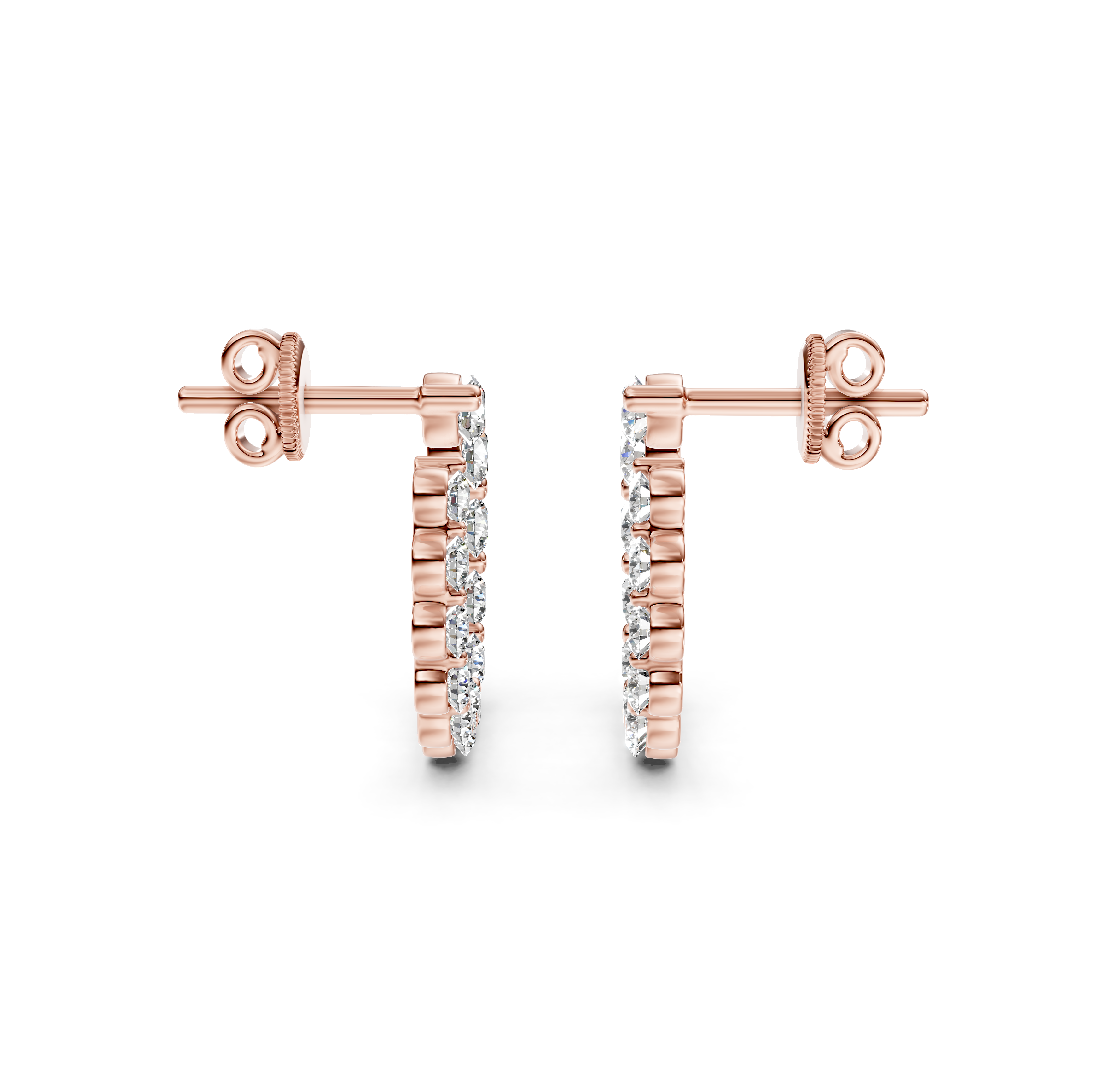 Graduated Diamond Circle Stud Earrings