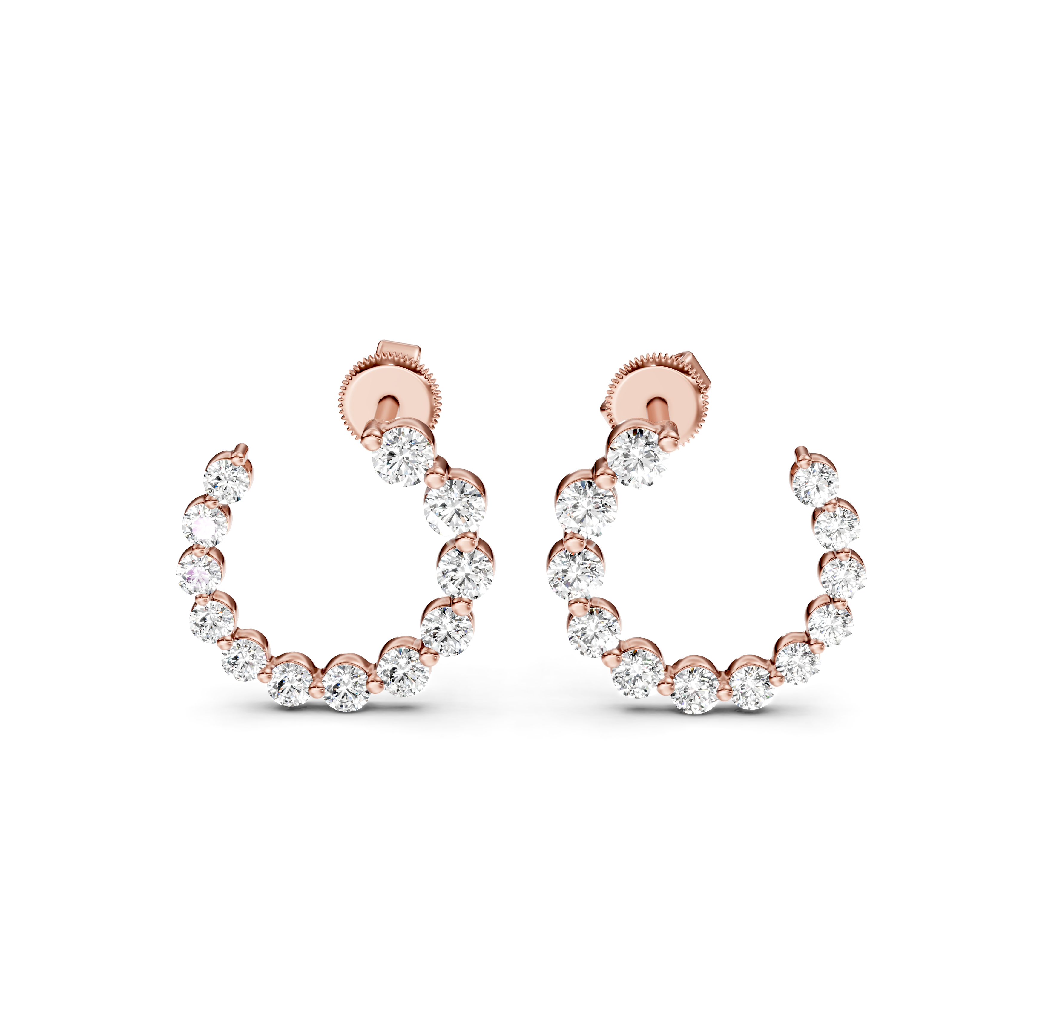 Graduated Diamond Circle Stud Earrings