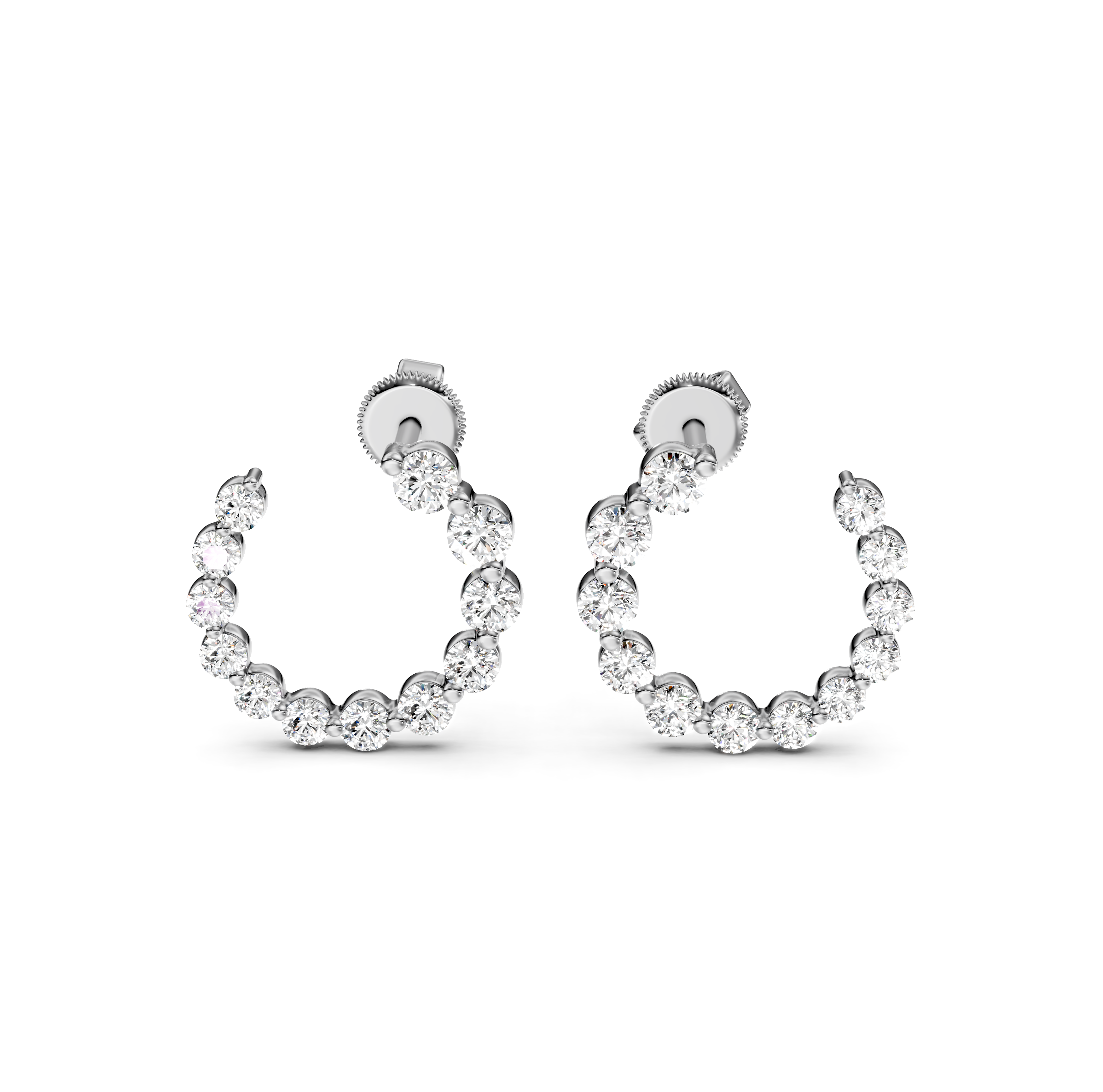 Graduated Diamond Circle Stud Earrings