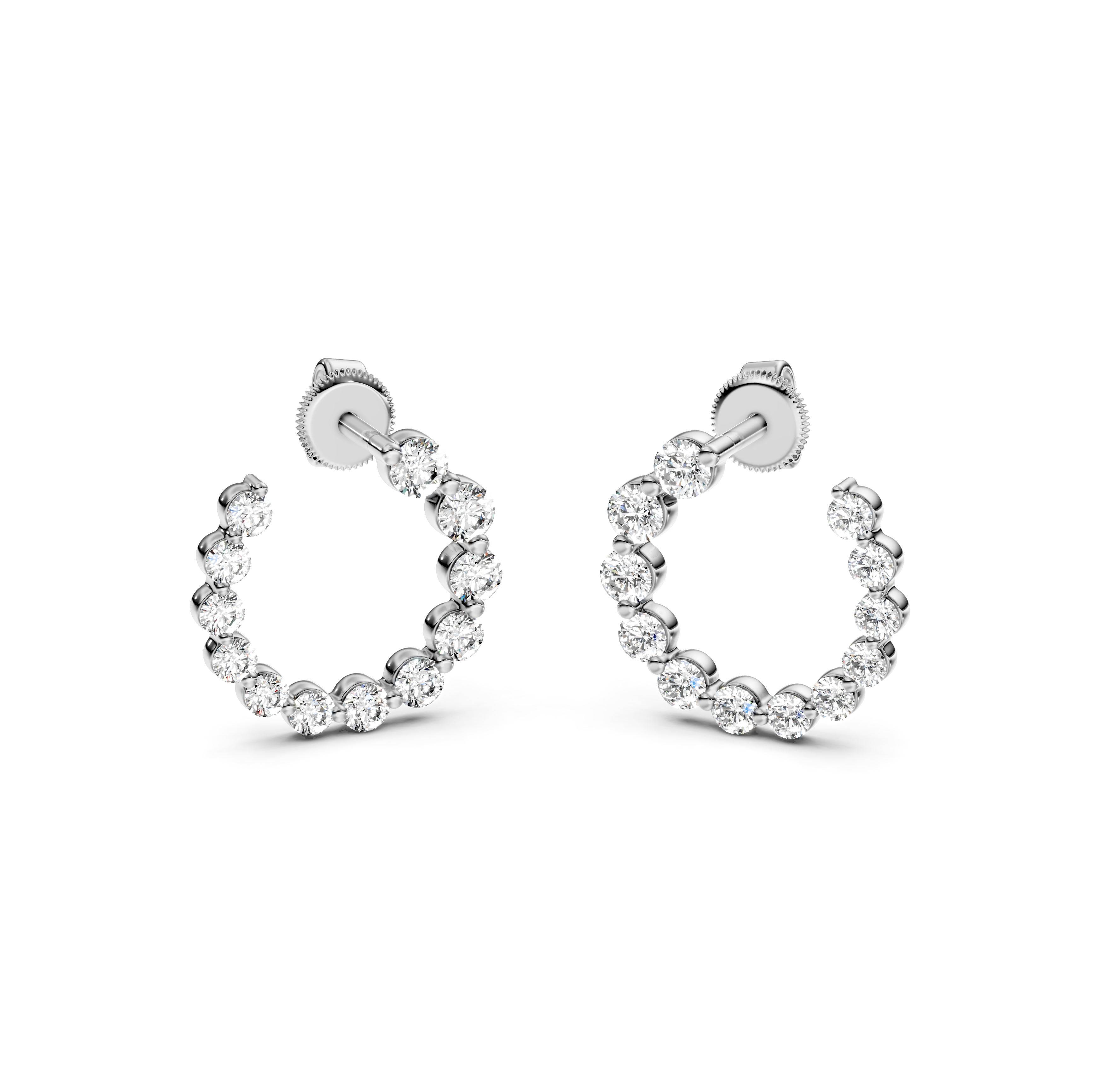 Graduated Diamond Circle Stud Earrings