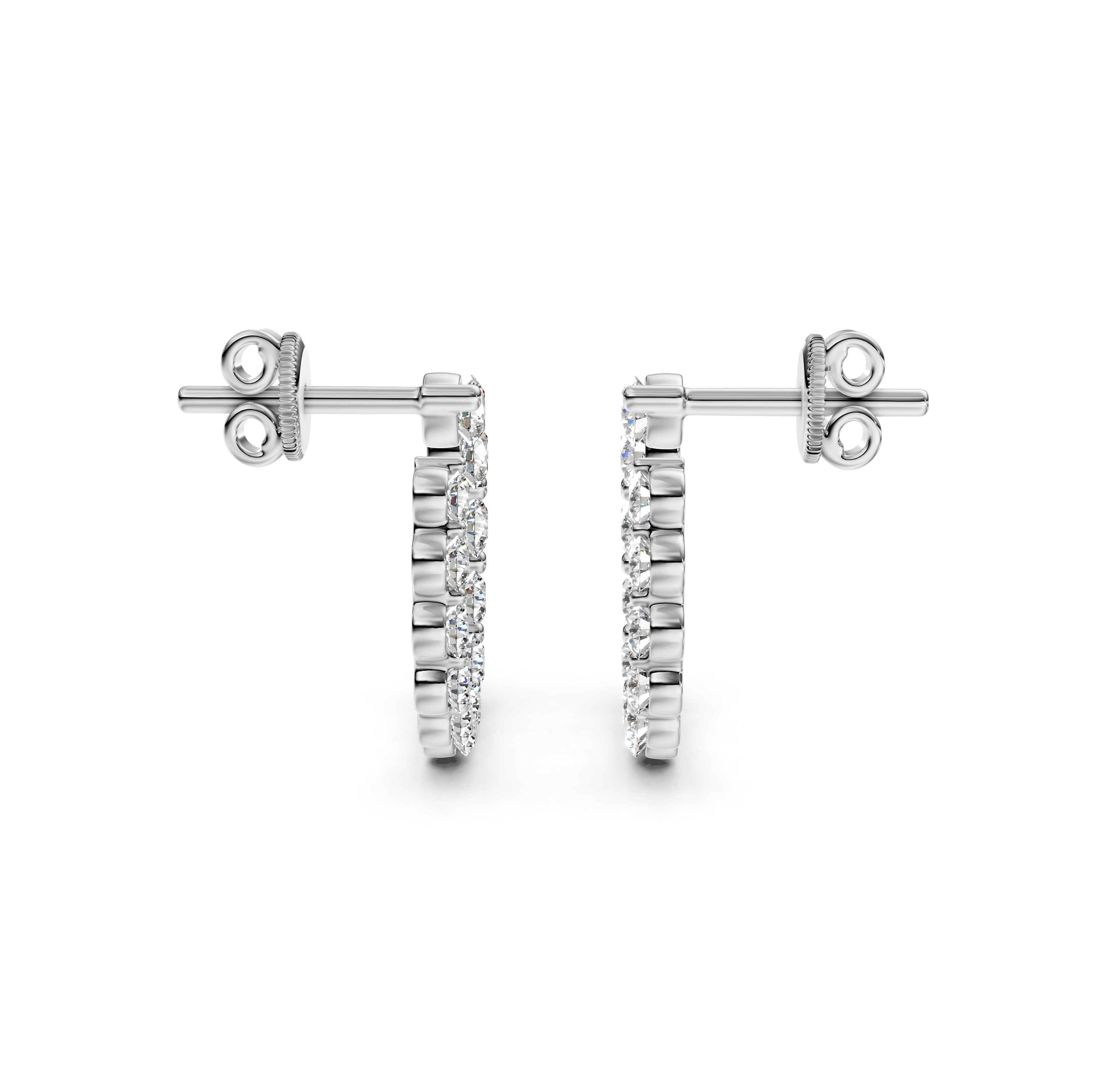 Graduated Diamond Circle Stud Earrings