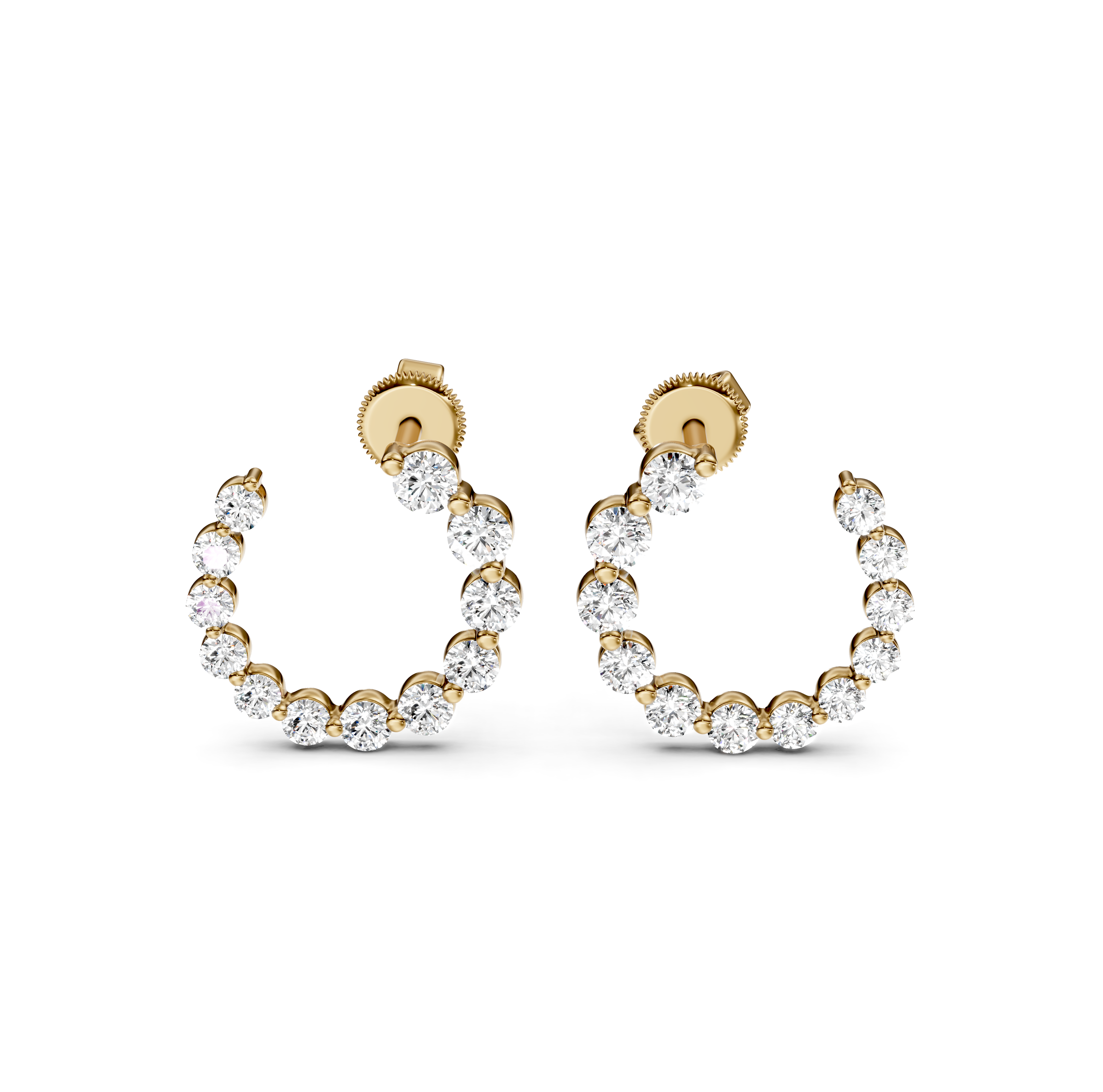 Graduated Diamond Circle Stud Earrings