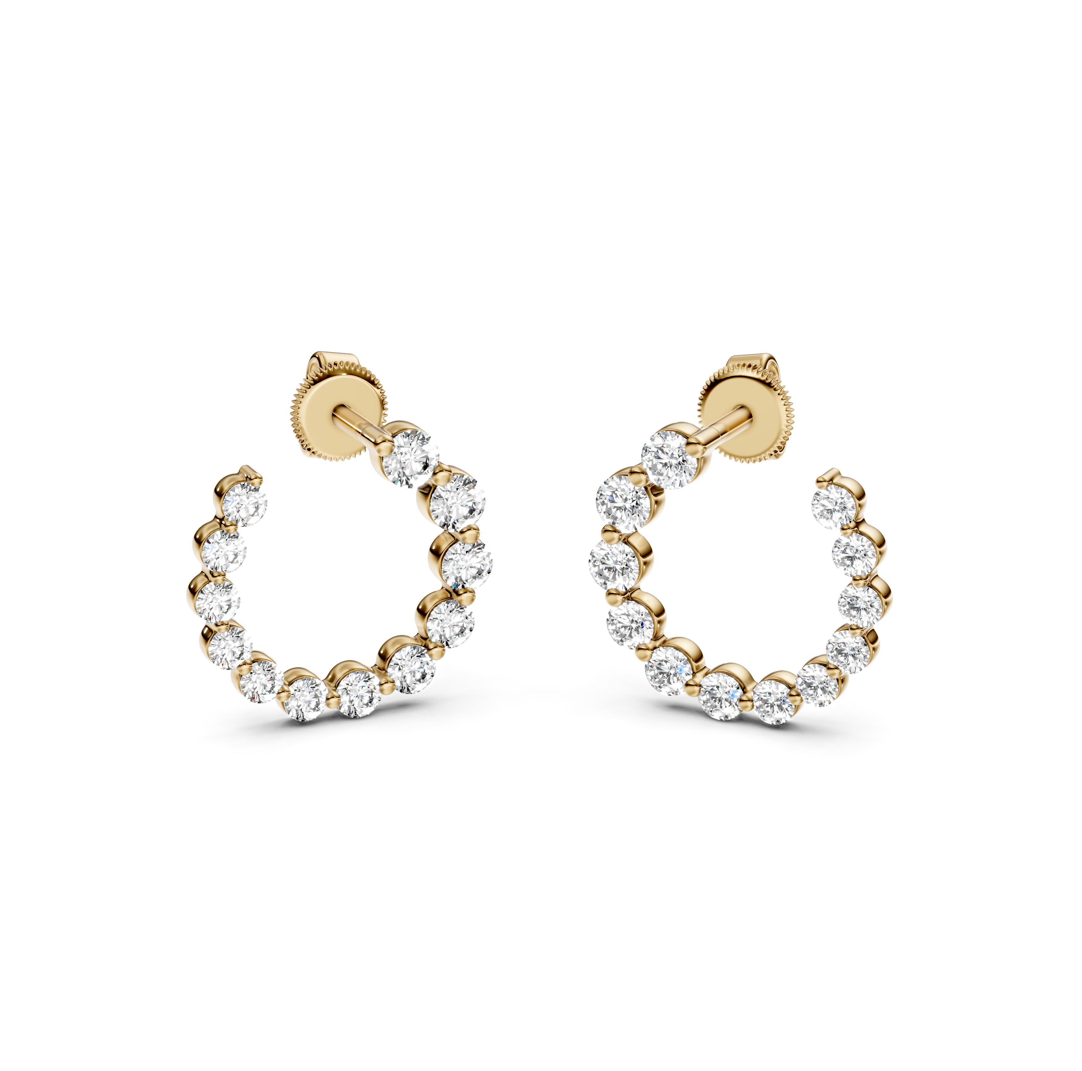 Graduated Diamond Circle Stud Earrings