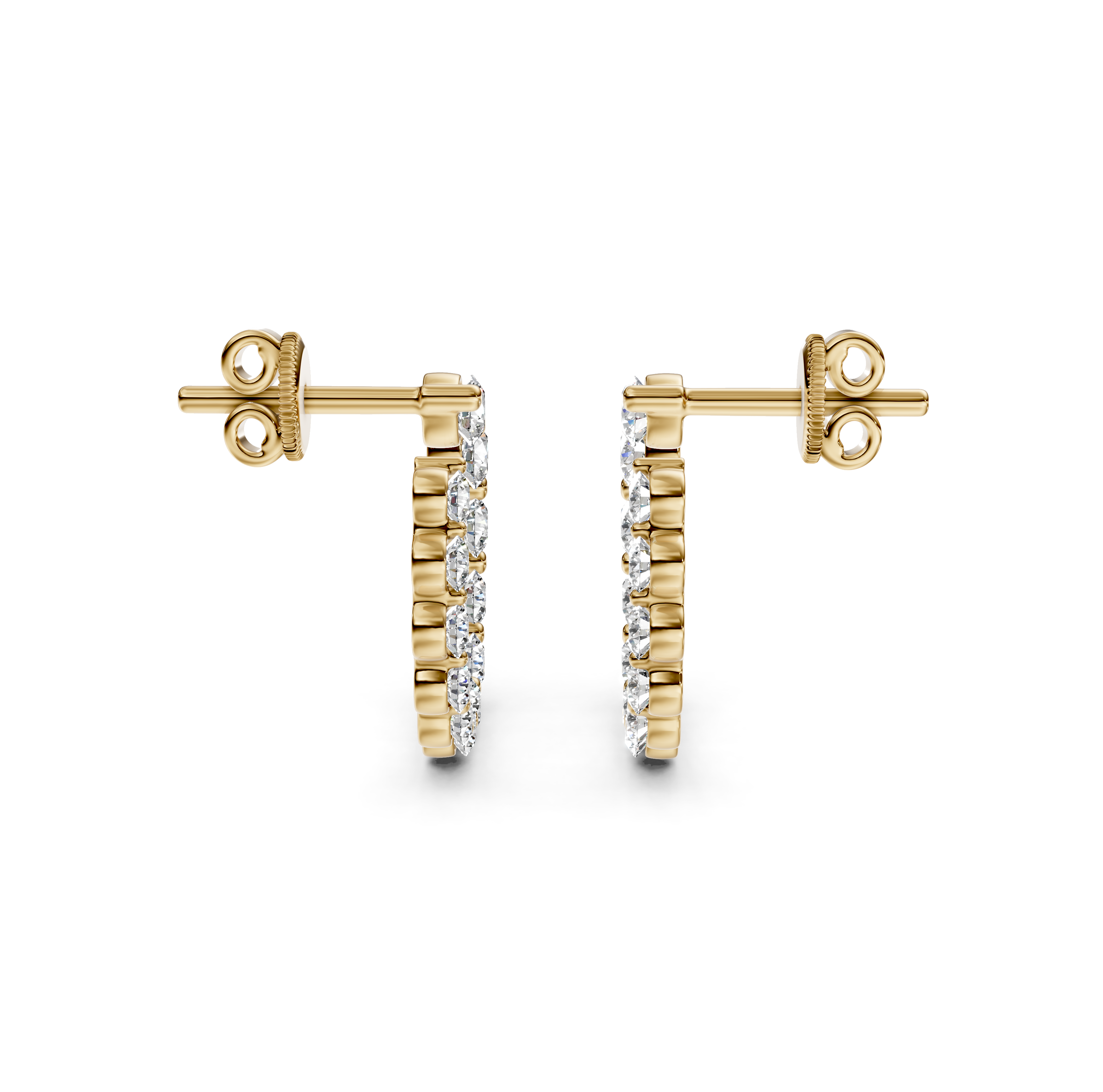 Graduated Diamond Circle Stud Earrings