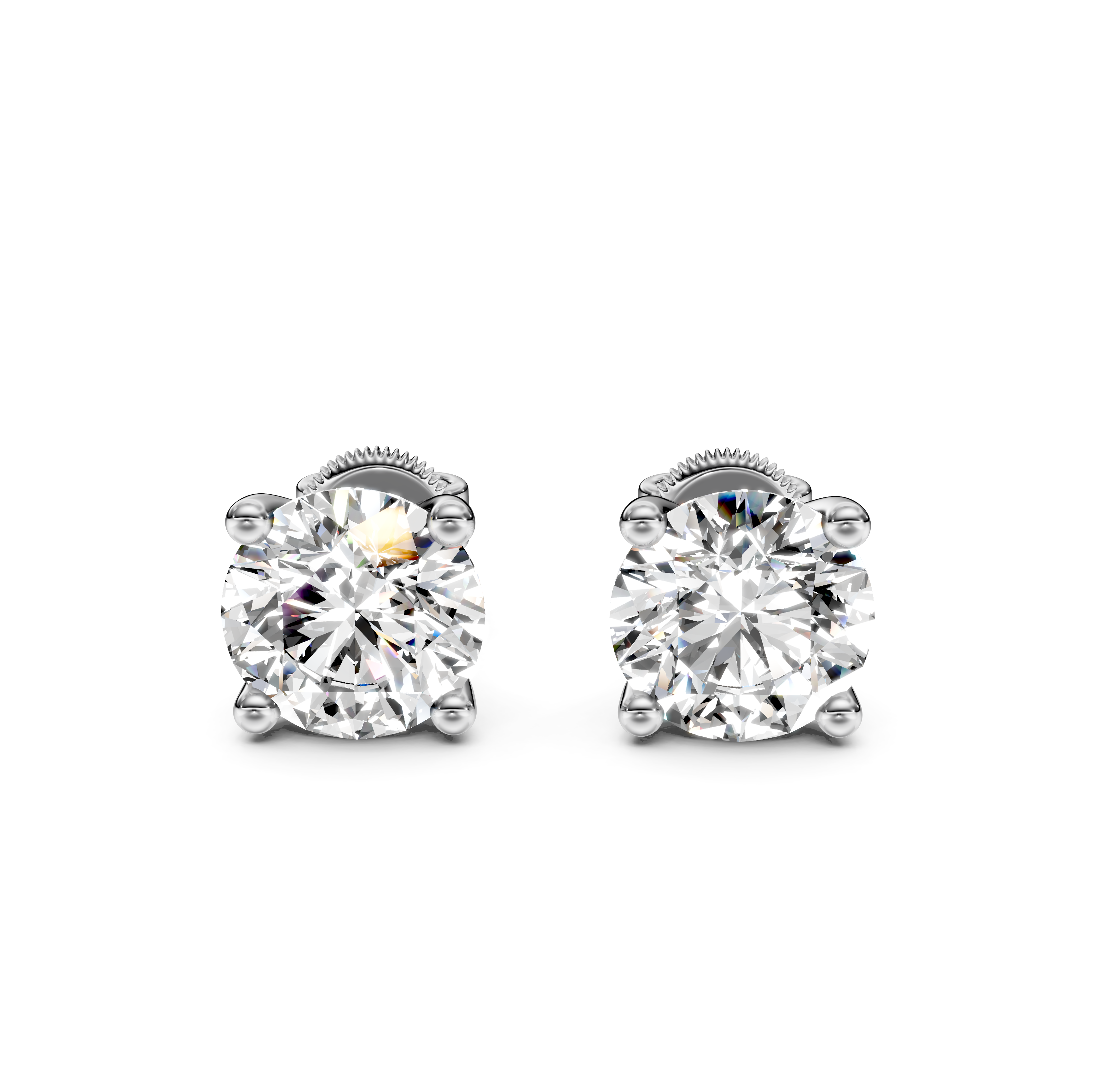 Round Cut Diamond Stud Earrings