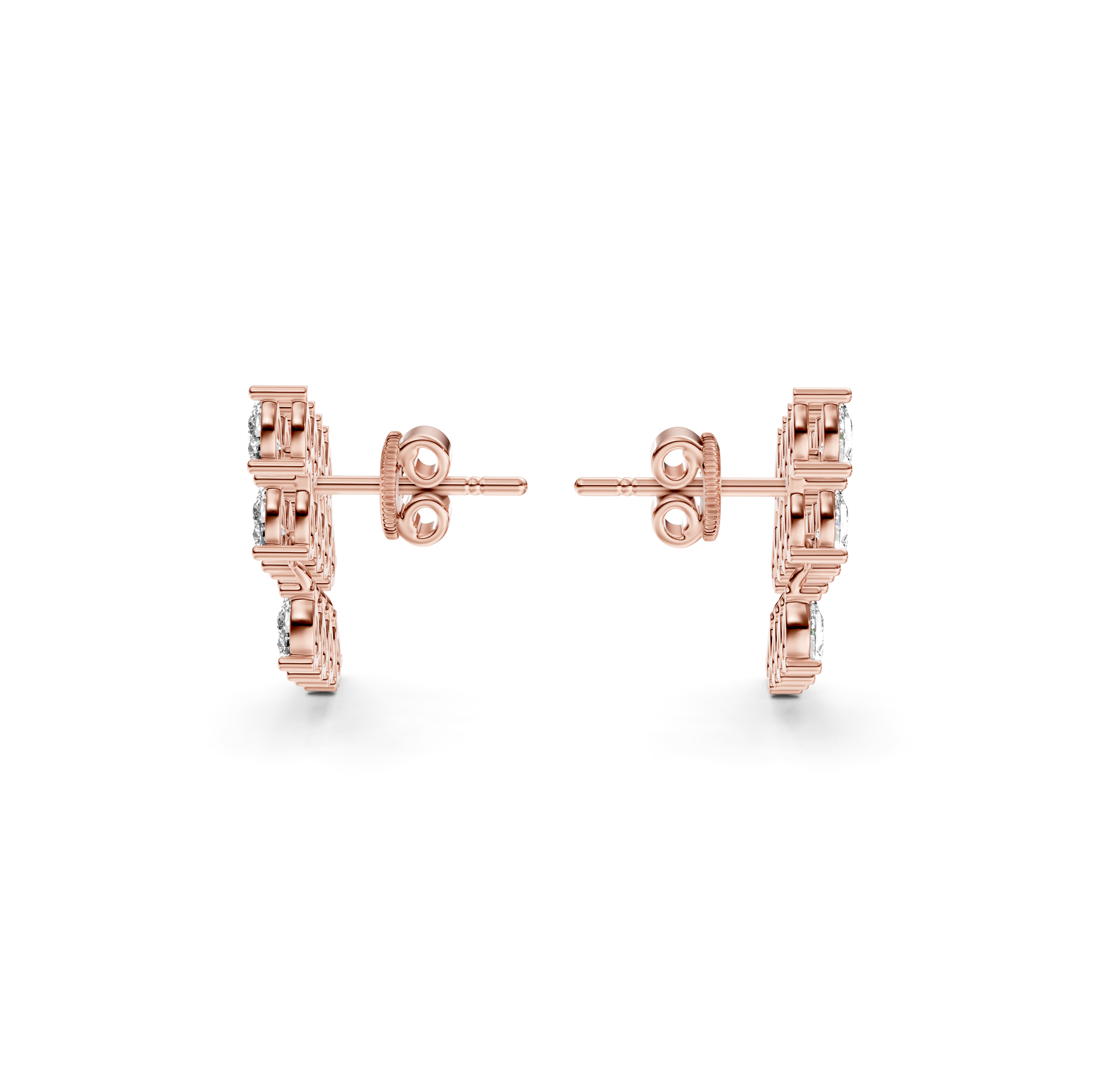Pear Cut Diamond Waterfall Drop Earrings