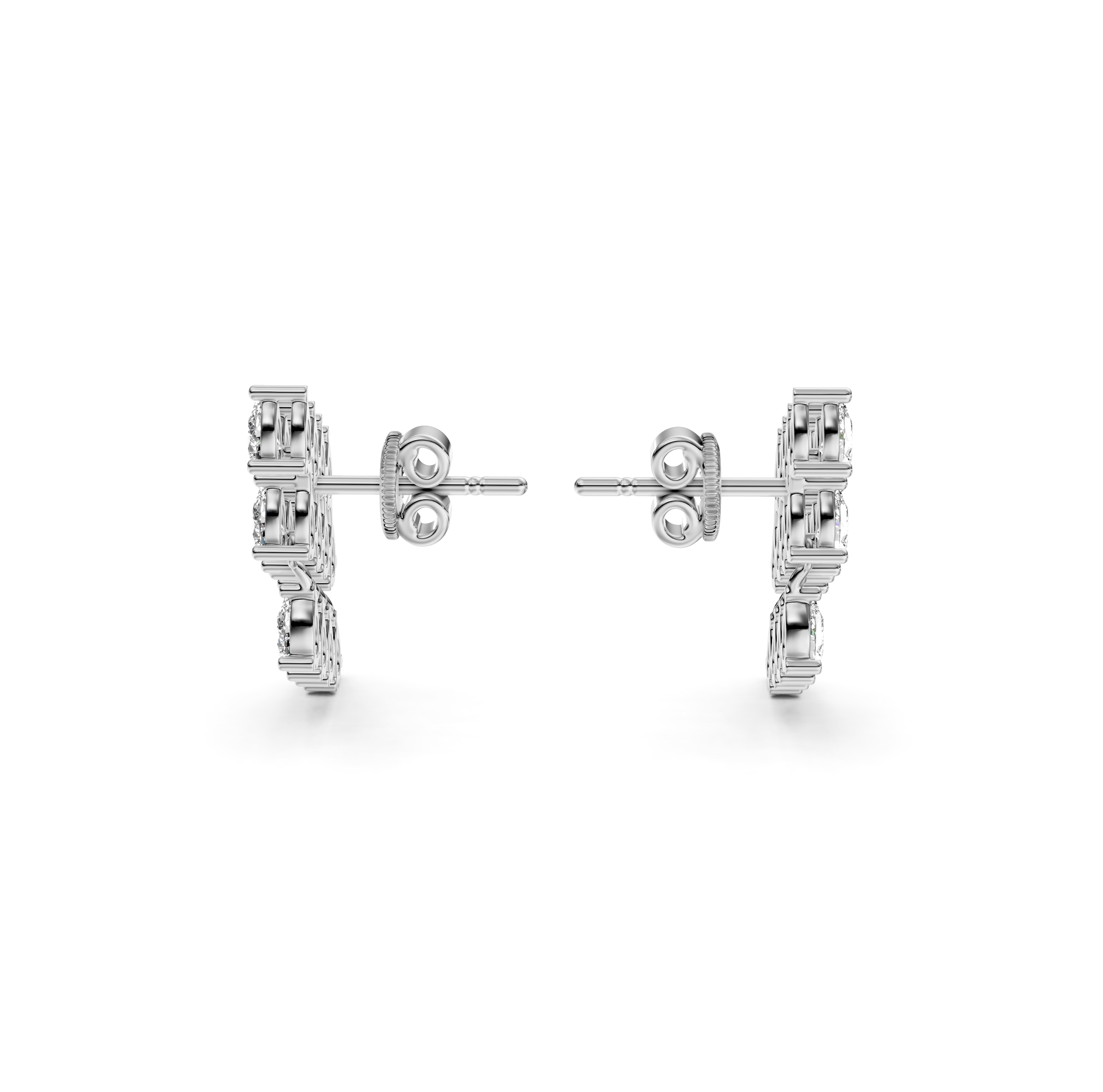 Pear Cut Diamond Waterfall Drop Earrings