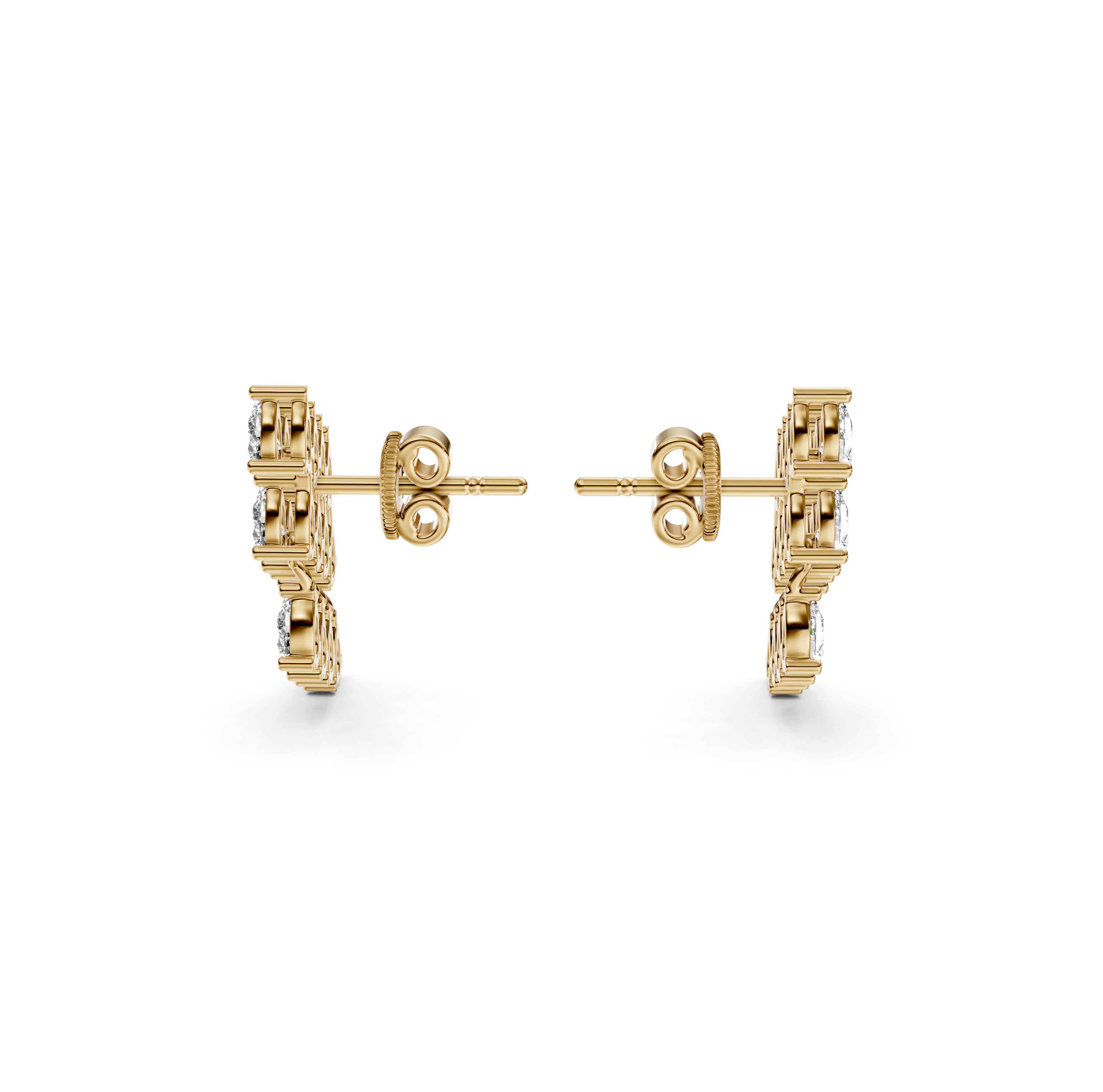 Pear Cut Diamond Waterfall Drop Earrings
