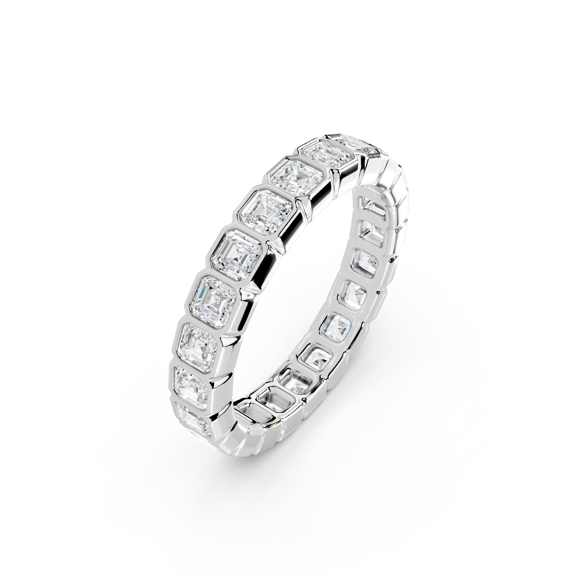Asscher Cut Bezel Eternity Band