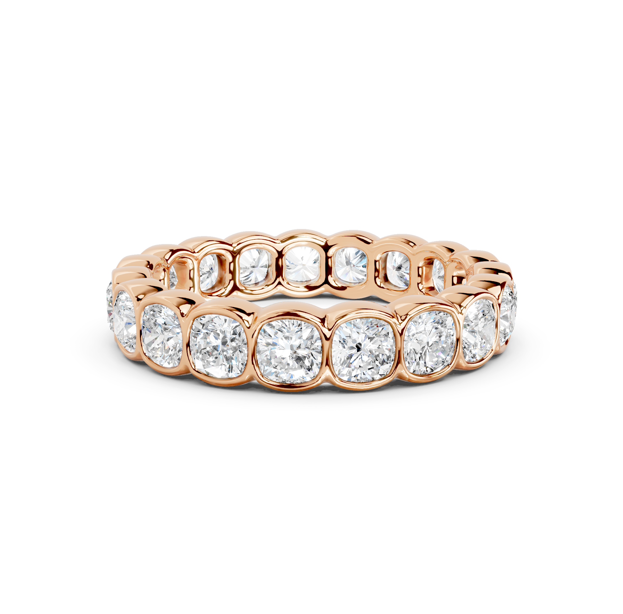 Cushion Cut Bezel Eternity Band