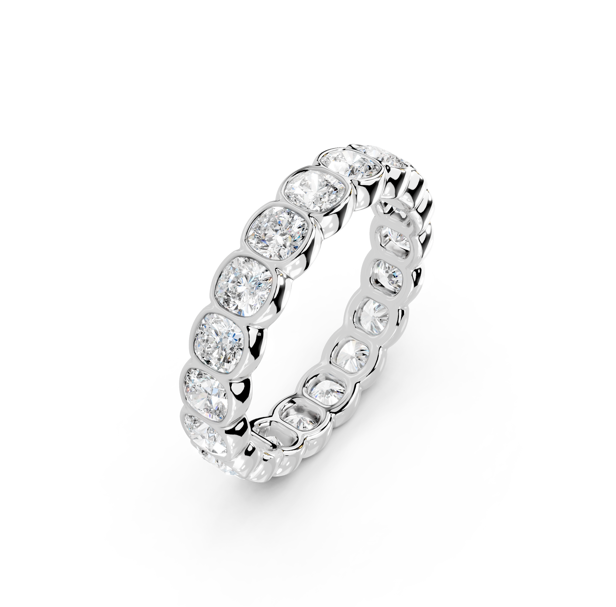 Cushion Cut Bezel Eternity Band