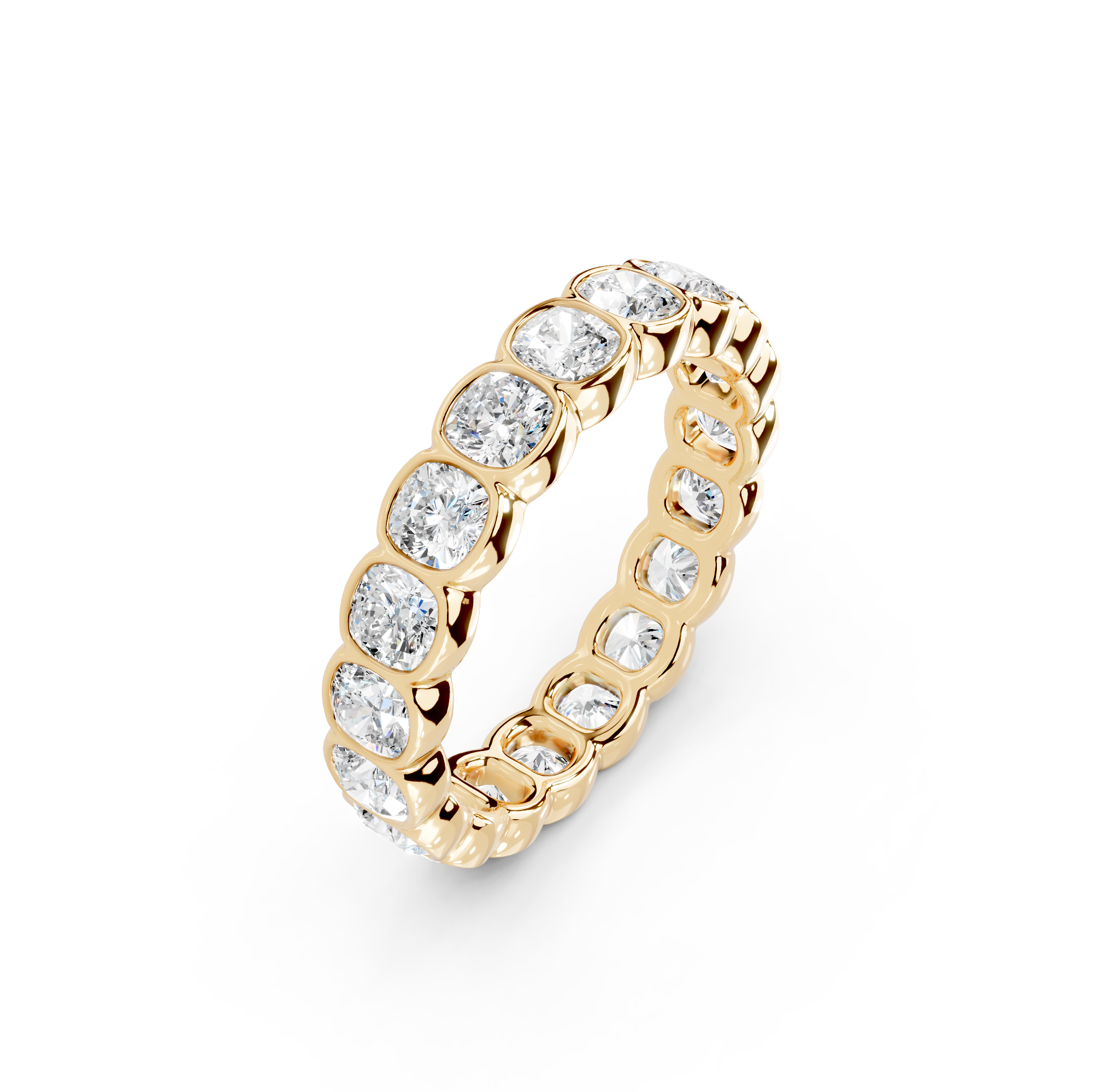 Cushion Cut Bezel Eternity Band