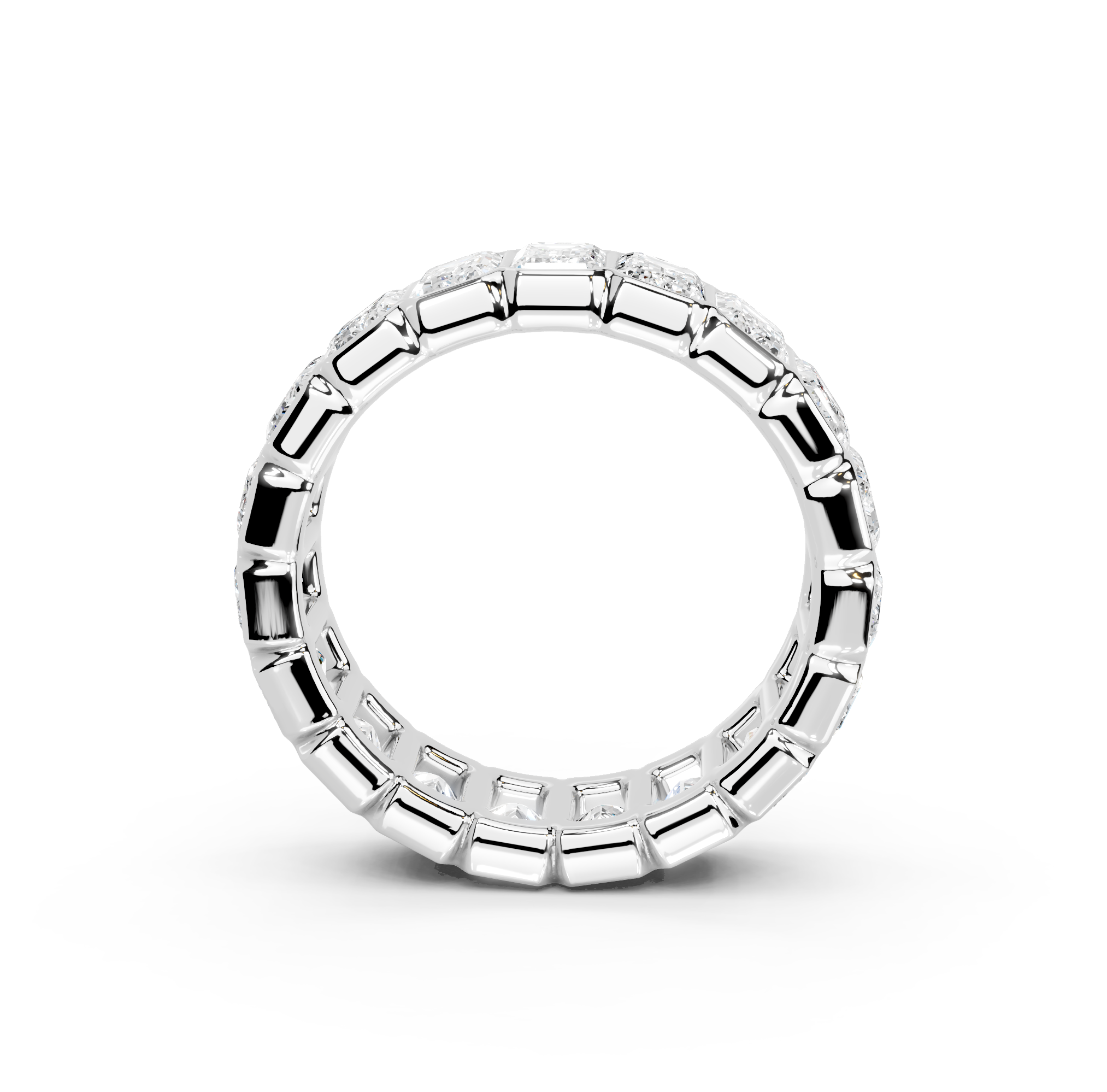Emerald Cut Bezel Eternity Band