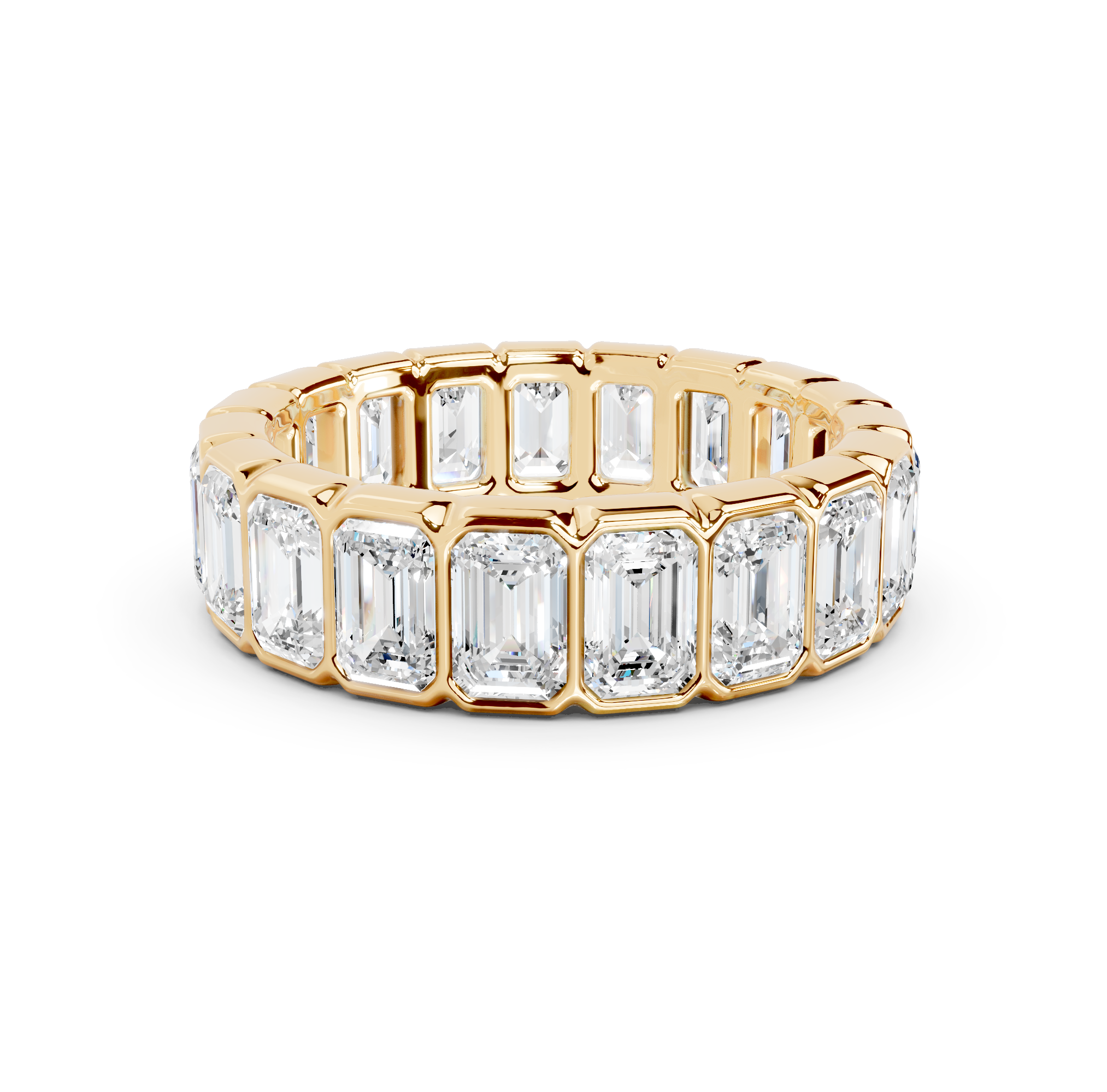 Emerald Cut Bezel Eternity Band