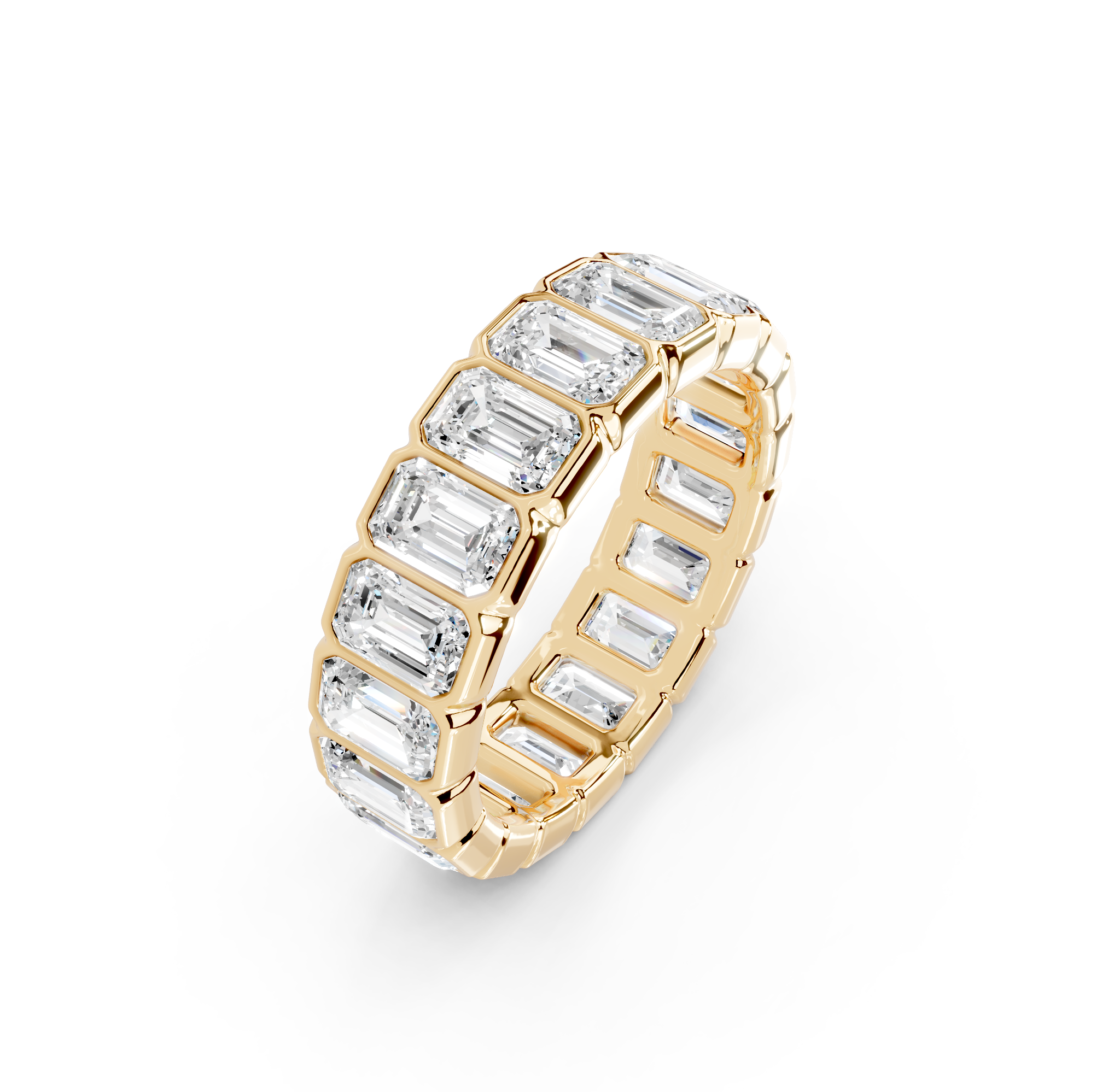Emerald Cut Bezel Eternity Band