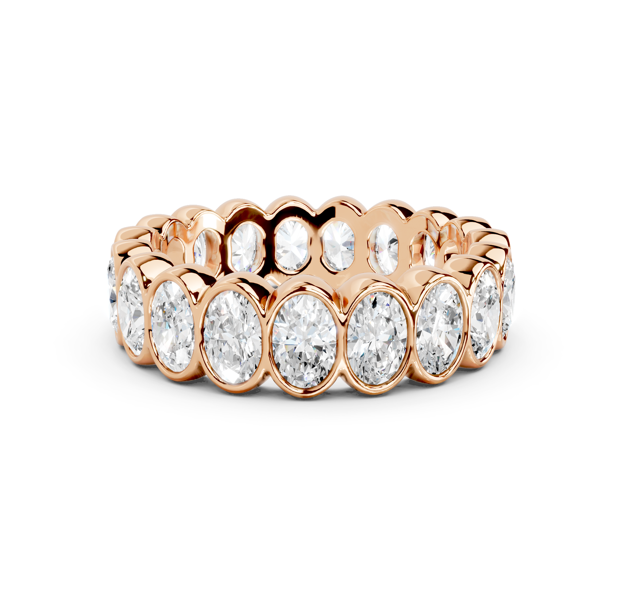 Oval Cut Bezel Eternity Band